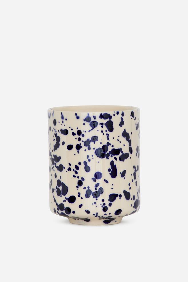 Stoneware Cups Set of 2-Blue Dots - 2