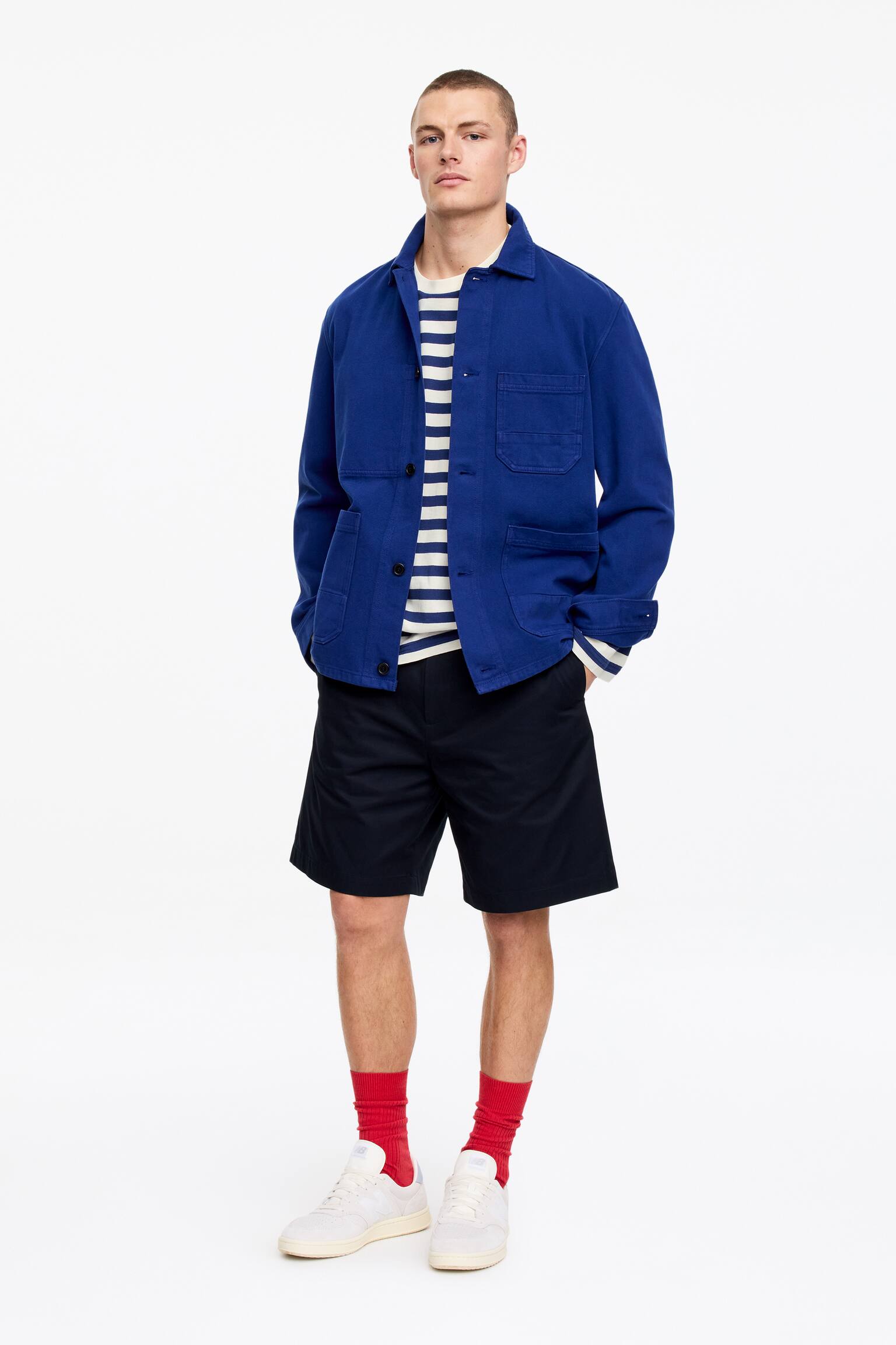 T-shirt a maniche lunghe con taglio rilassato - Blu/Bianco/Bianco sporco/Blu/Rosso - 5