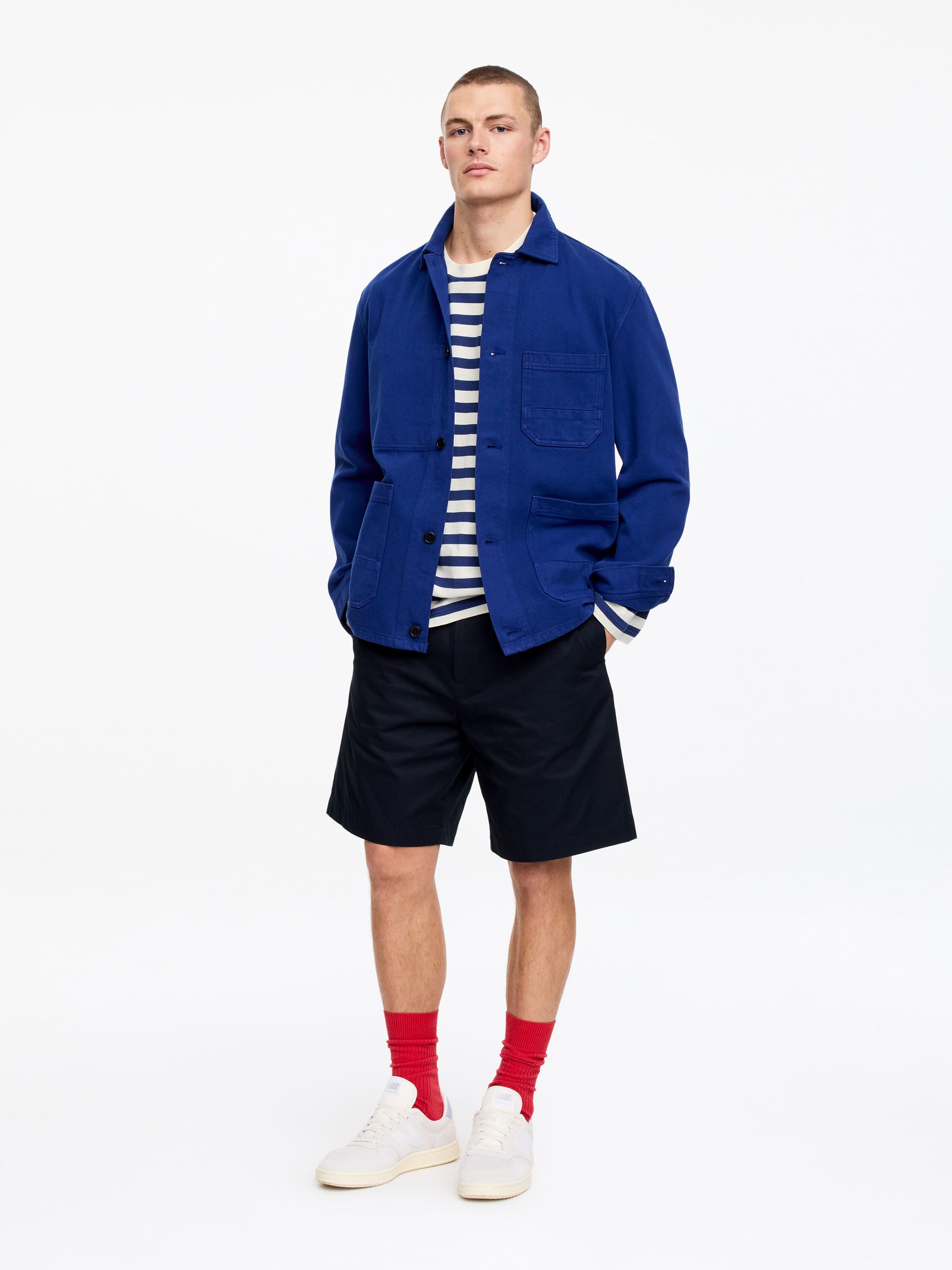 T-shirt a maniche lunghe con taglio rilassato - Blu/Bianco - Relaxed fit - Men - StillMedia/Lookbook - 5