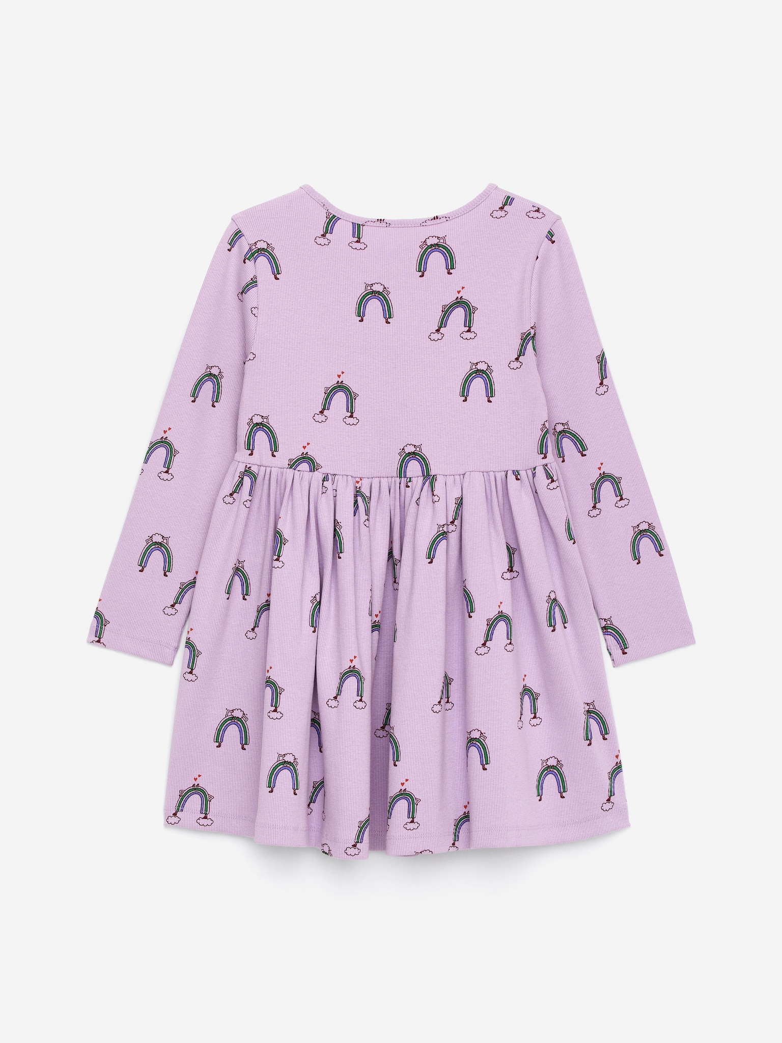 Robe en coton côtelé - Mauve/Noir/Beige - 3