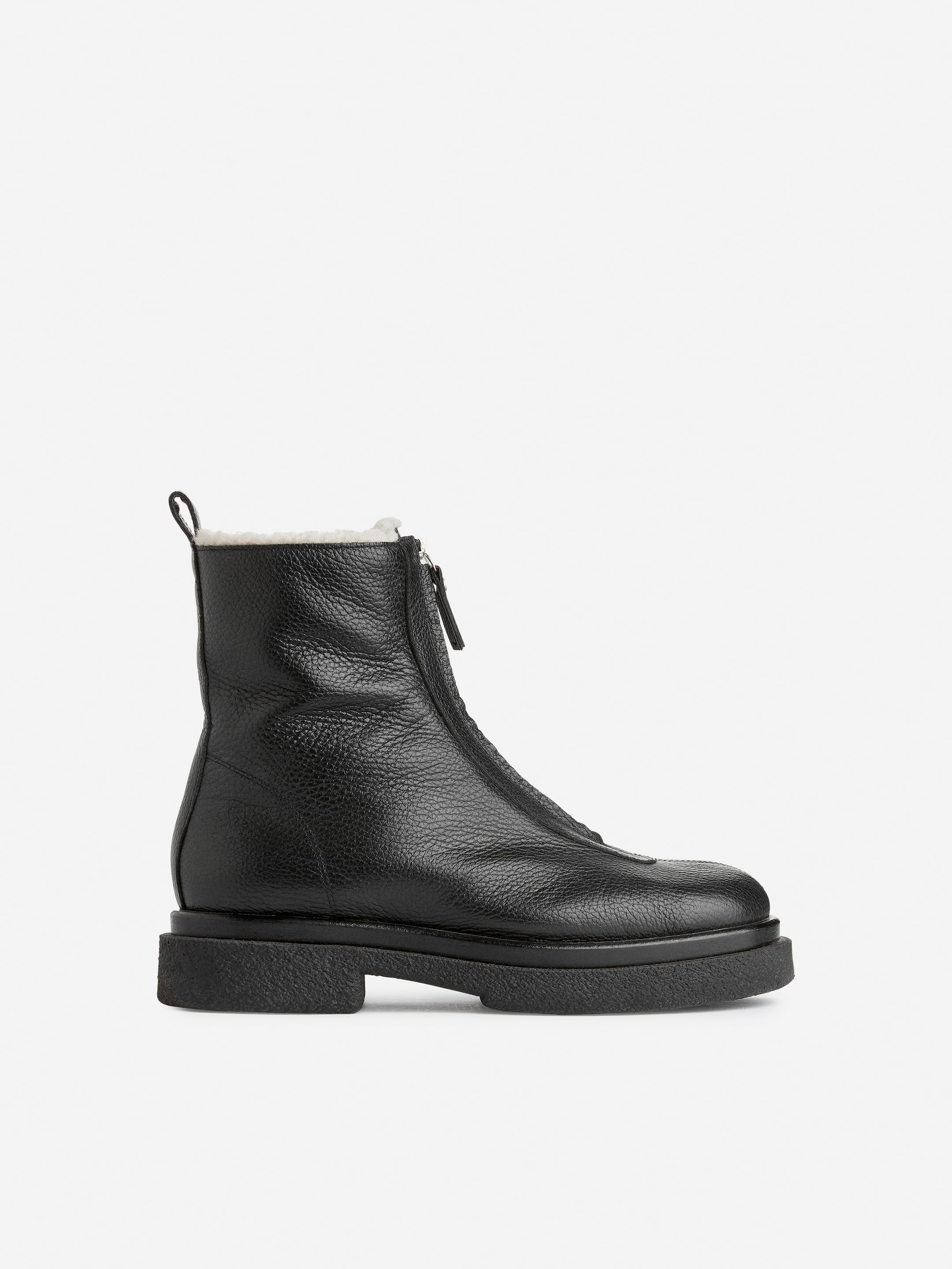 Visa större bild: Läderstövlar med fuskpäls - Svart - DAM | H&M SE 1