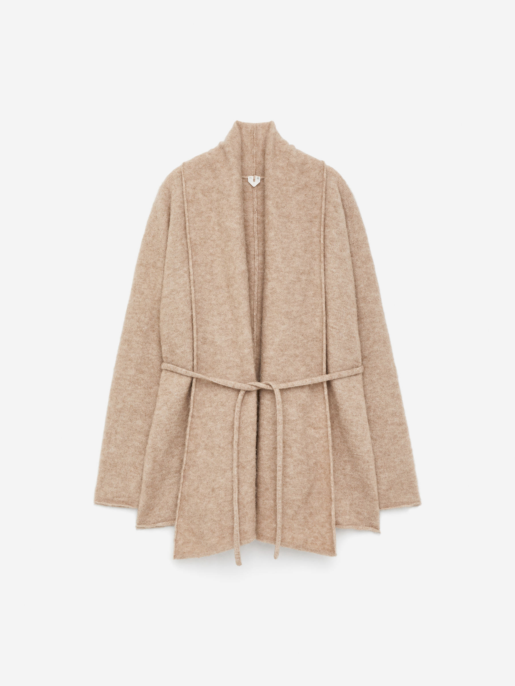 Alpaca-Wool Blend Cardigan-Beige-17035