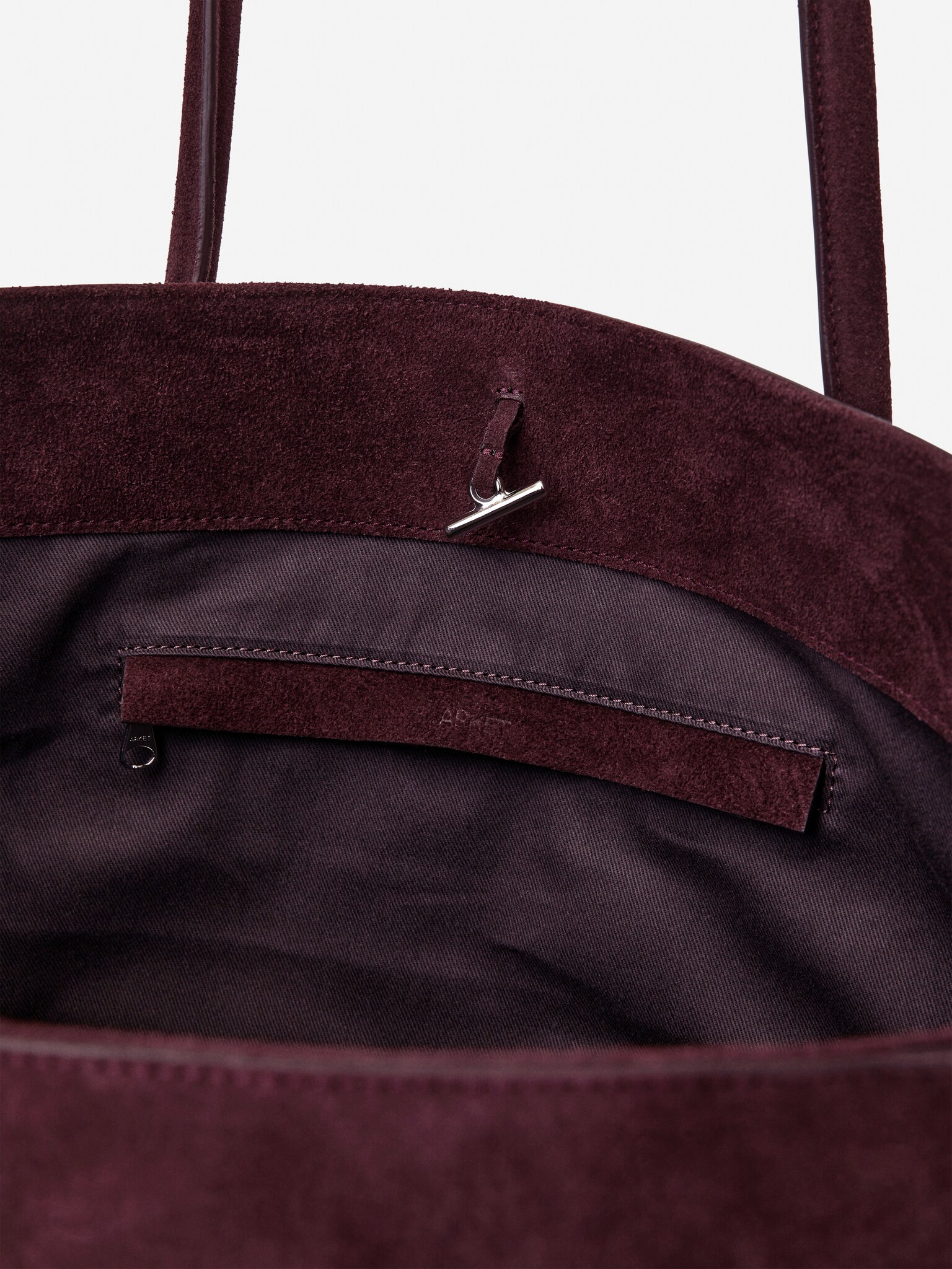 Slouchy Leather Tote - Burgundy/Brown - 3