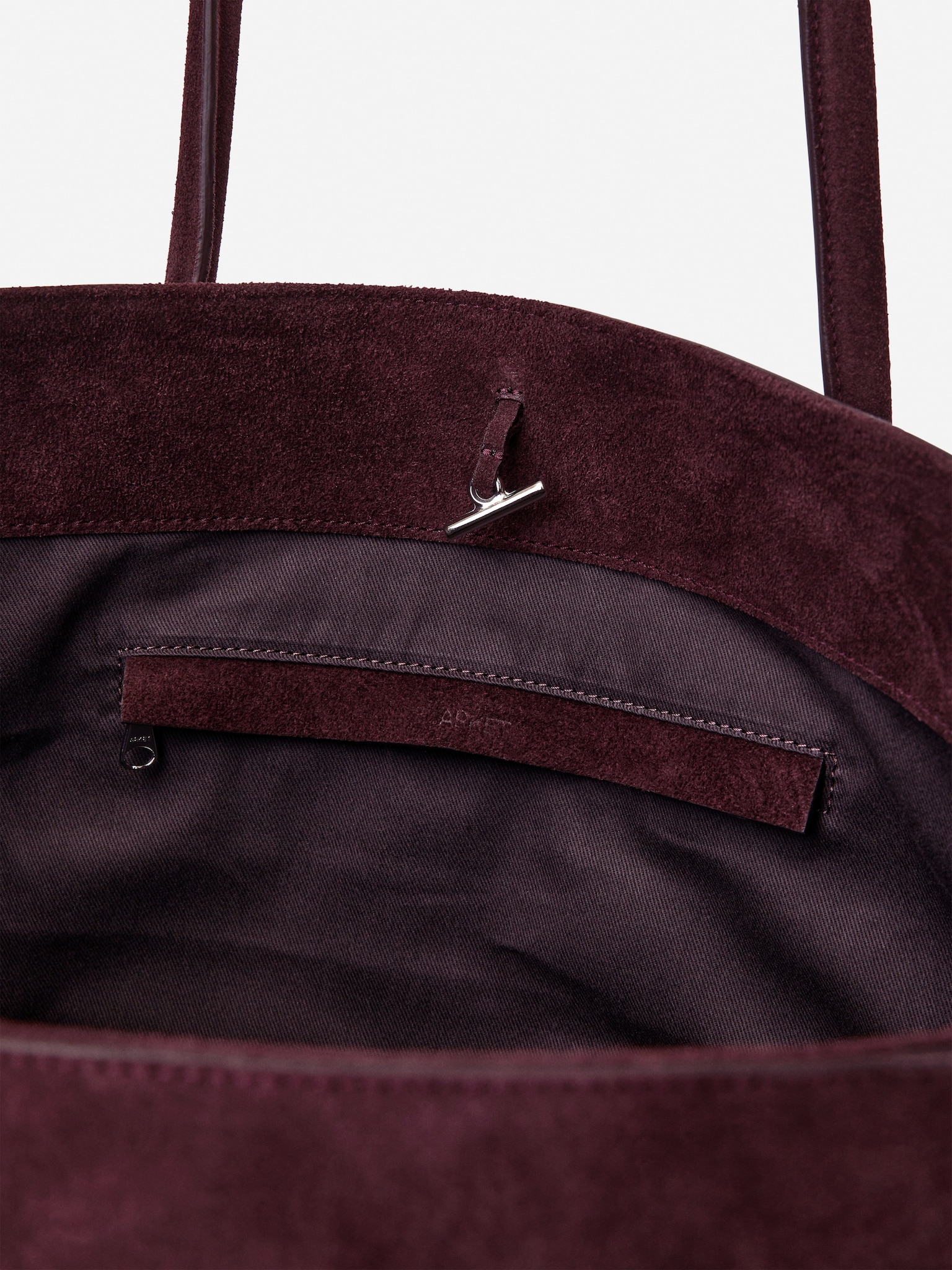 Slouchy Leather Tote - Burgundy/Brown - 3