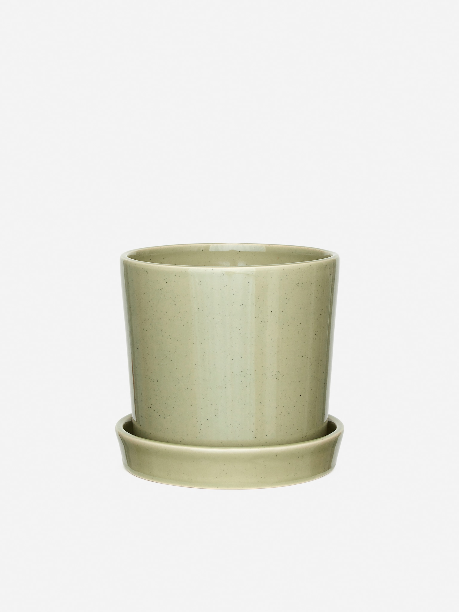Kruka i stengods 18 cm - Grön/Grön