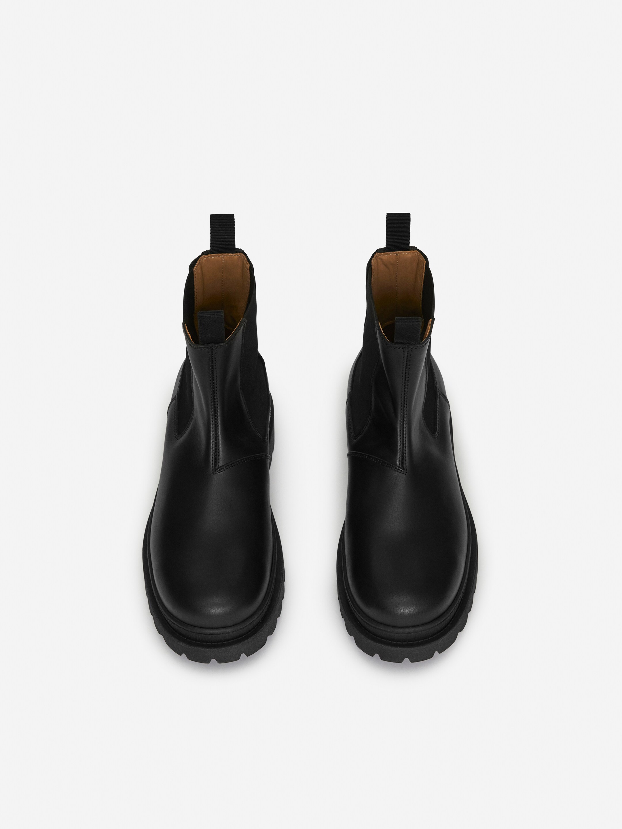 Se større billede: Chelsea-læderstøvler med mudguard - Sort - HERRE | H&M DK 2