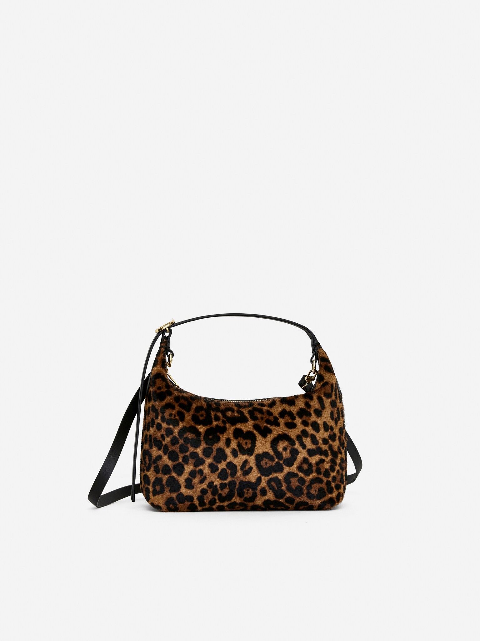 Sac carré en cuir - Marron/Noir - 5