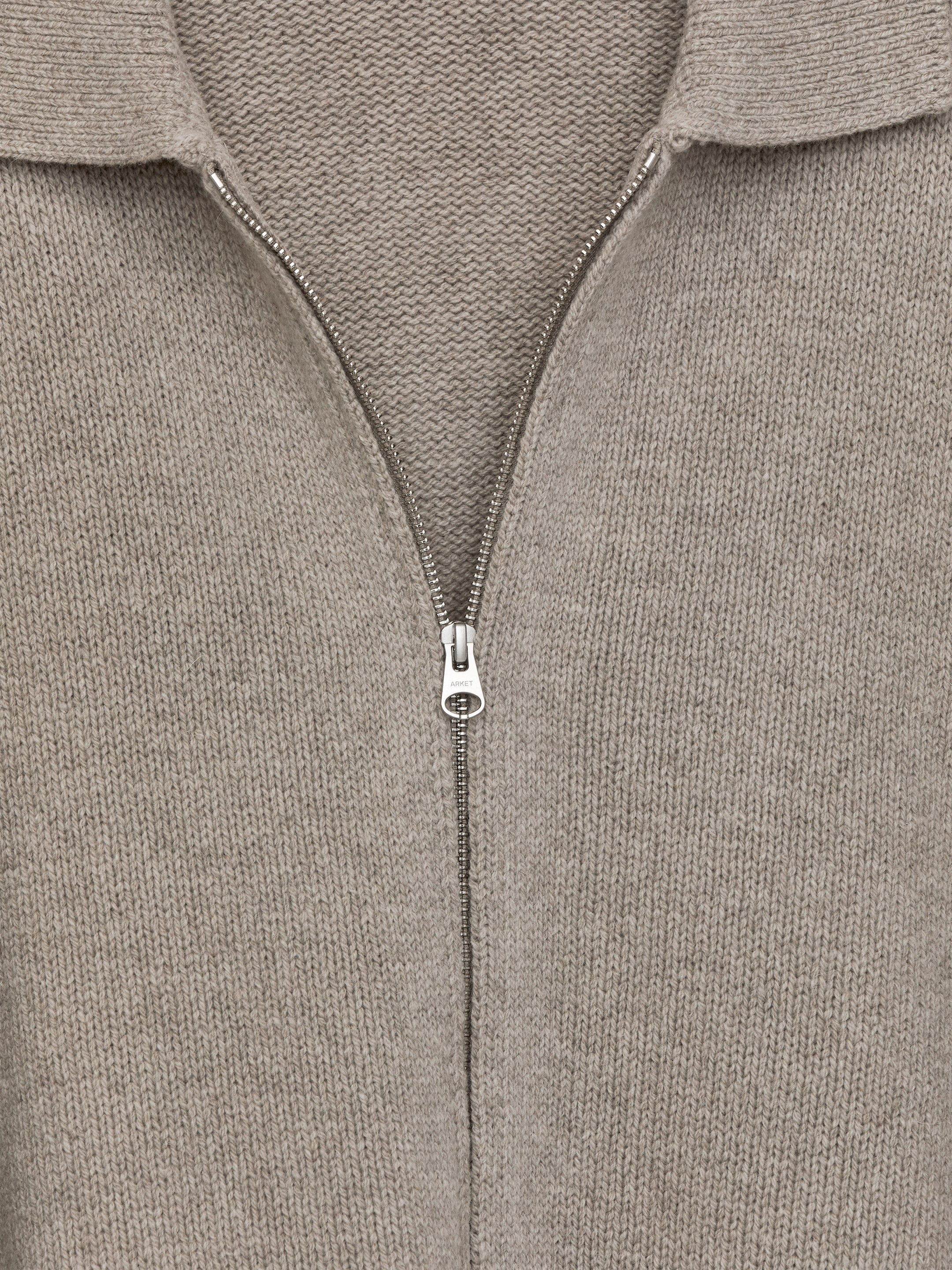 Vis større bilde: Ullcardigan med glidelås - Beige - HERRE | H&M NO 6