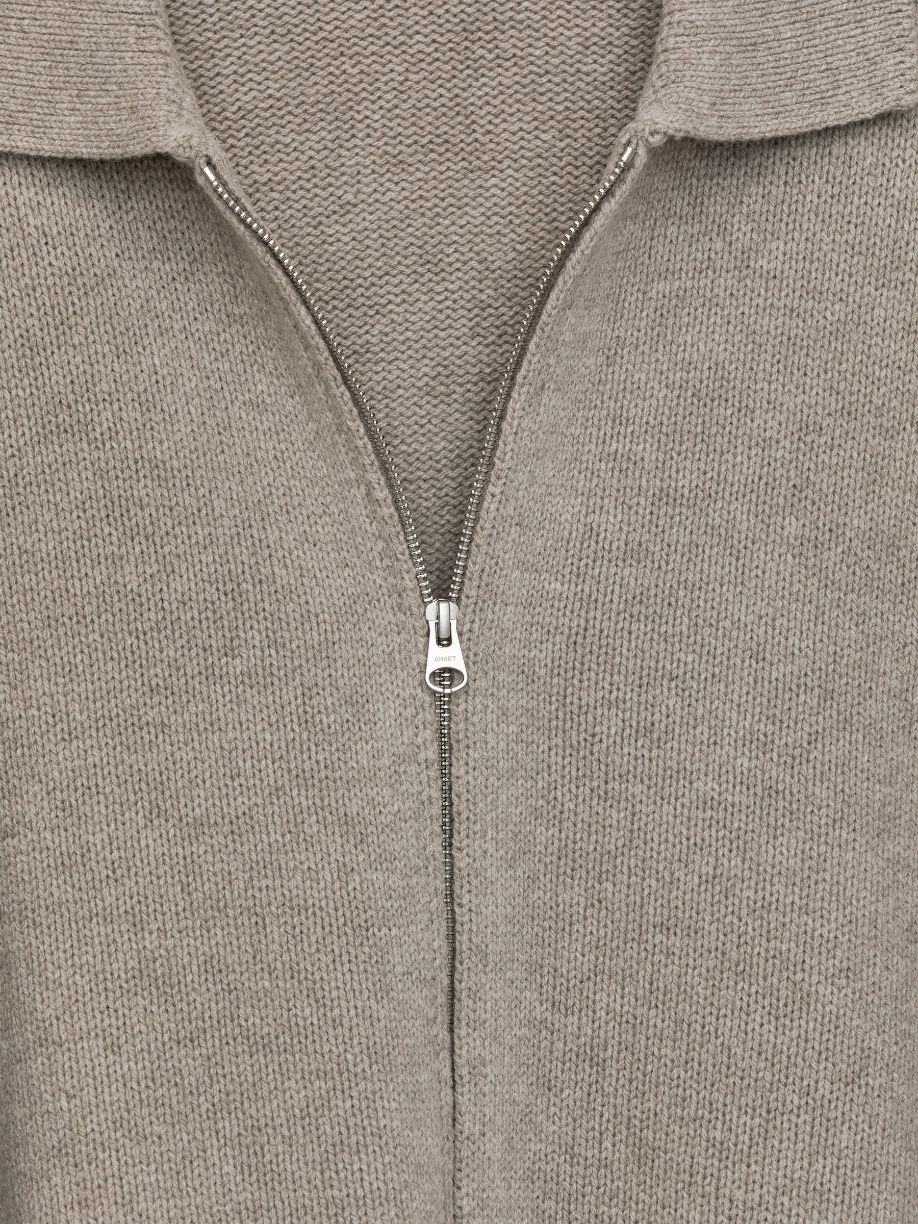 Wool Zip Cardigan - Beige - Regular fit - Men - StillMedia/DescriptiveDetail - 2