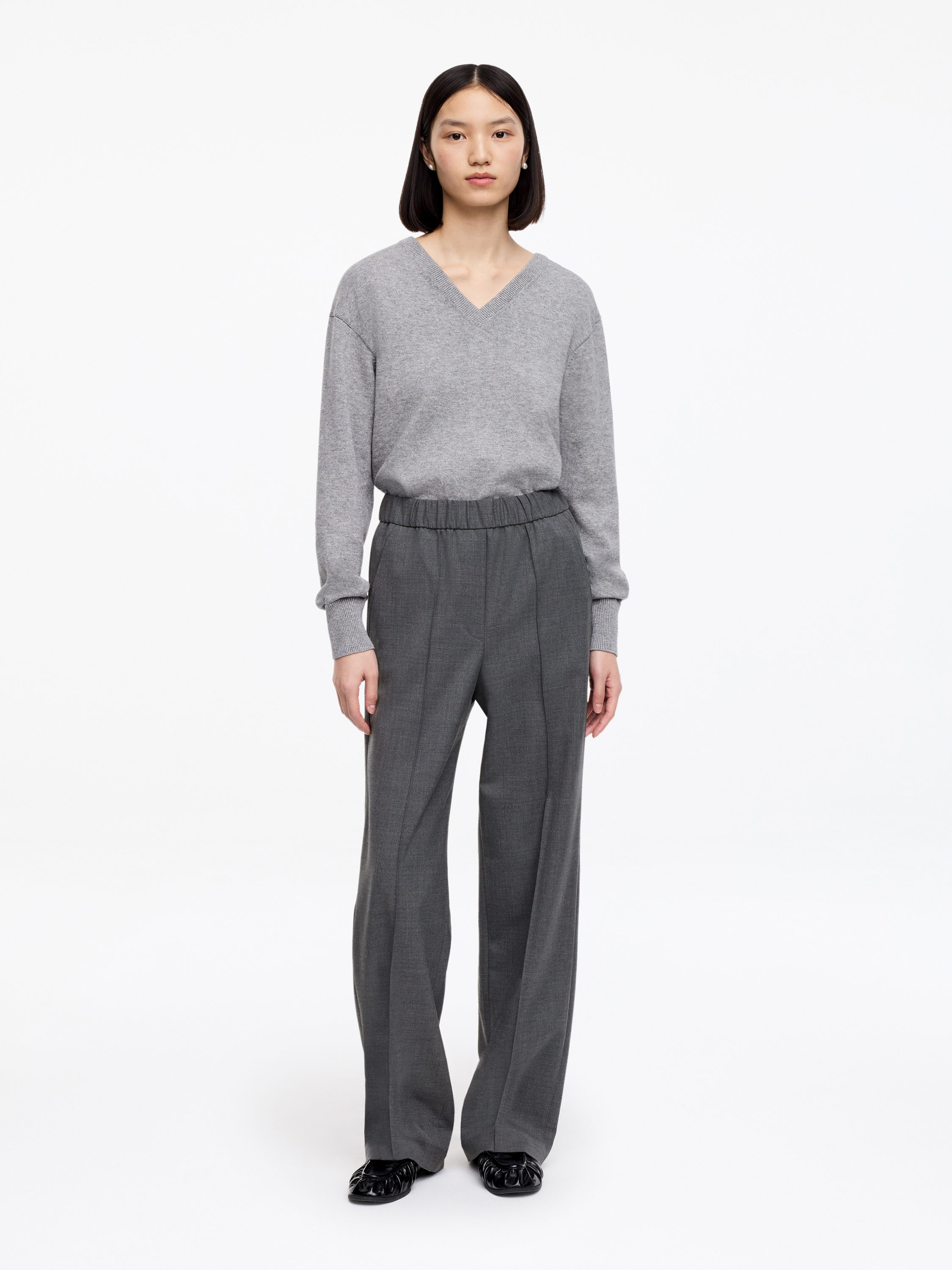 Elastic Waist Tailored Trousers