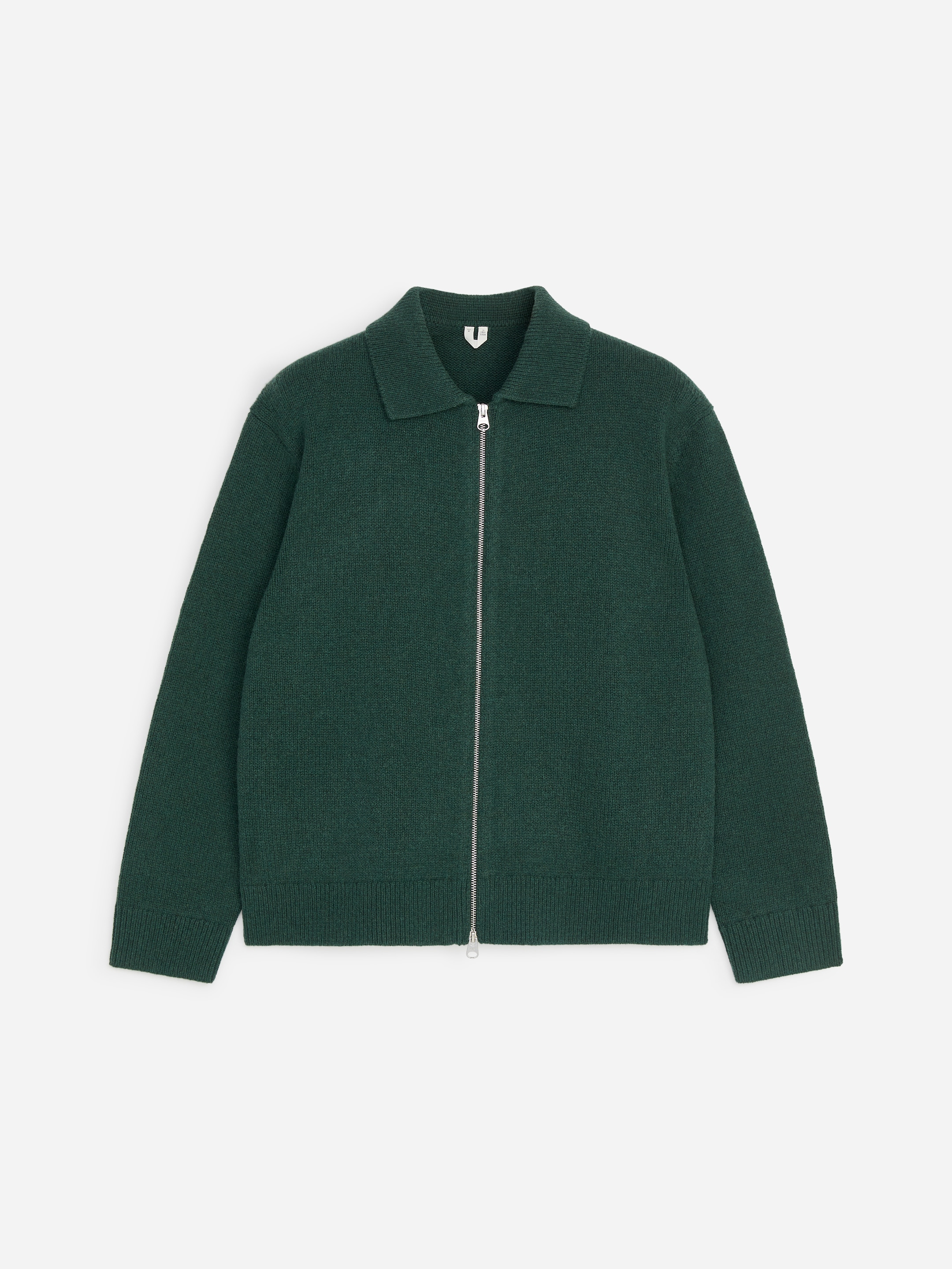 Zip Wool Cardigan - Forest Green - Regular fit - men - StillMedia/DescriptiveStillLife - 1