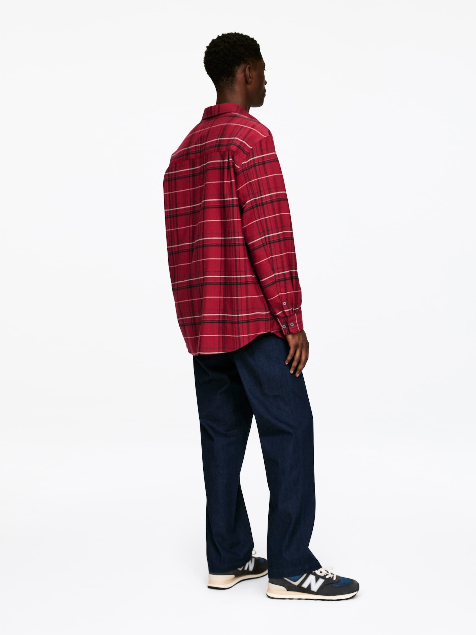 Chemise en flanelle décontractée - Rouge/Carreaux - 2