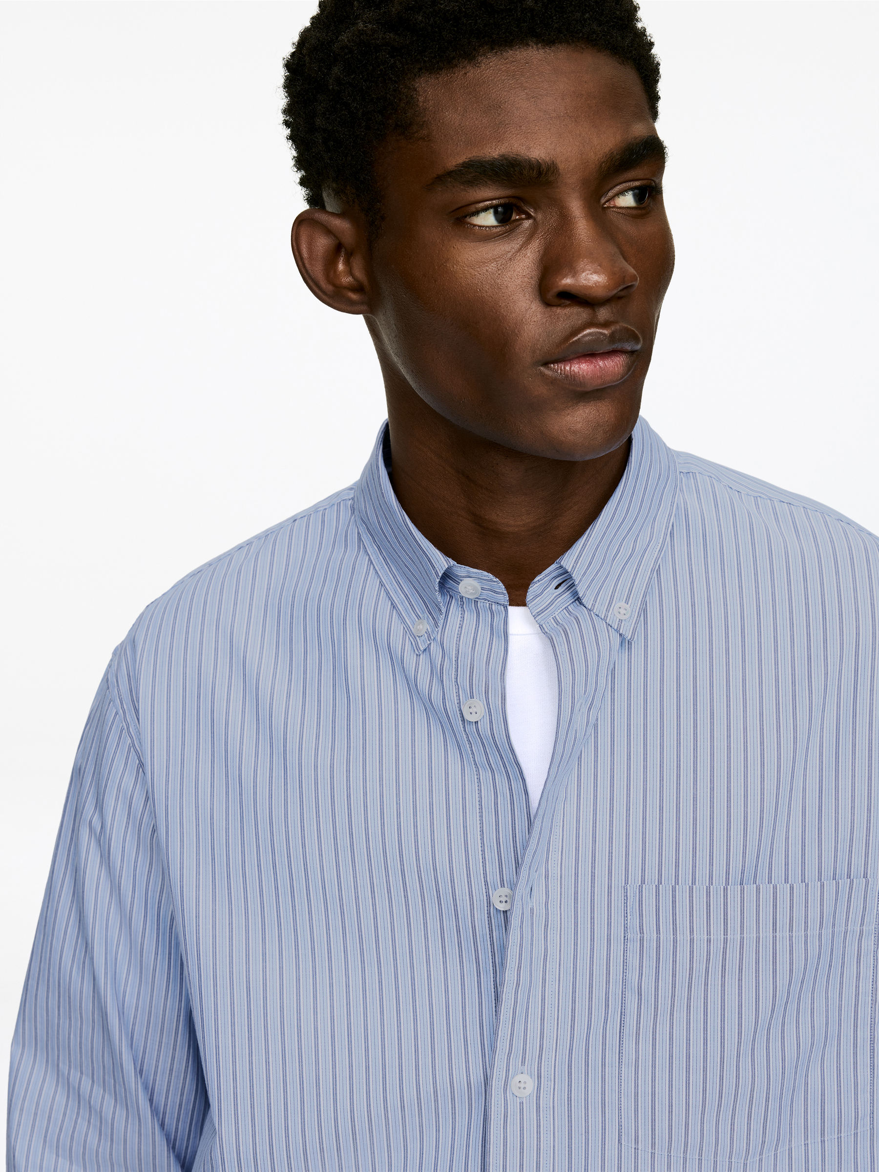 Relaxed Button-Down Shirt - Blue/Striped - Relaxed fit - Men - StillMedia/Lookbook - 9