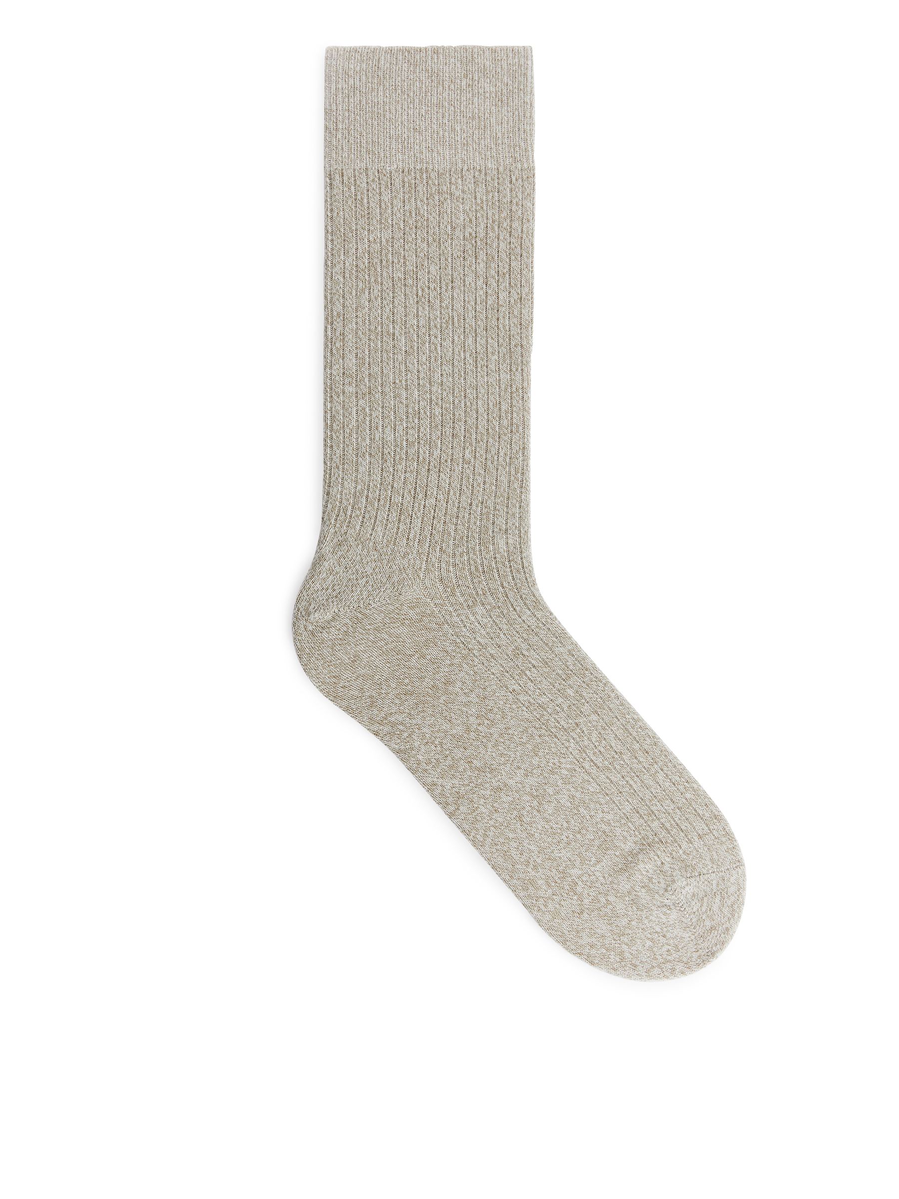 Calcetines de canalé de algodón Supima-#C8C3AE-9588