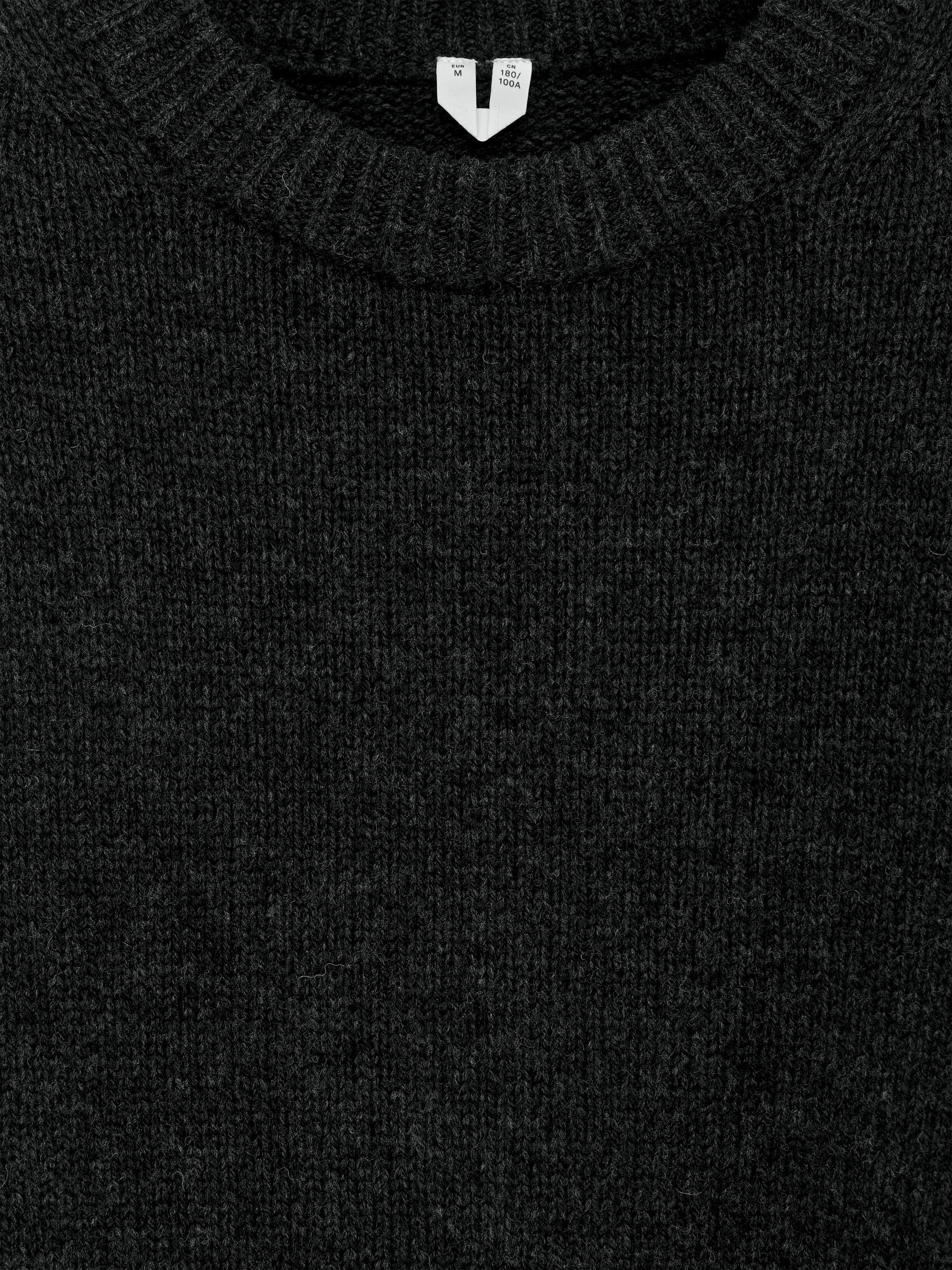 Heavy Knit Wool Jumper - Charcoal Melange - Relaxed fit - Men - StillMedia/DescriptiveDetail - 1