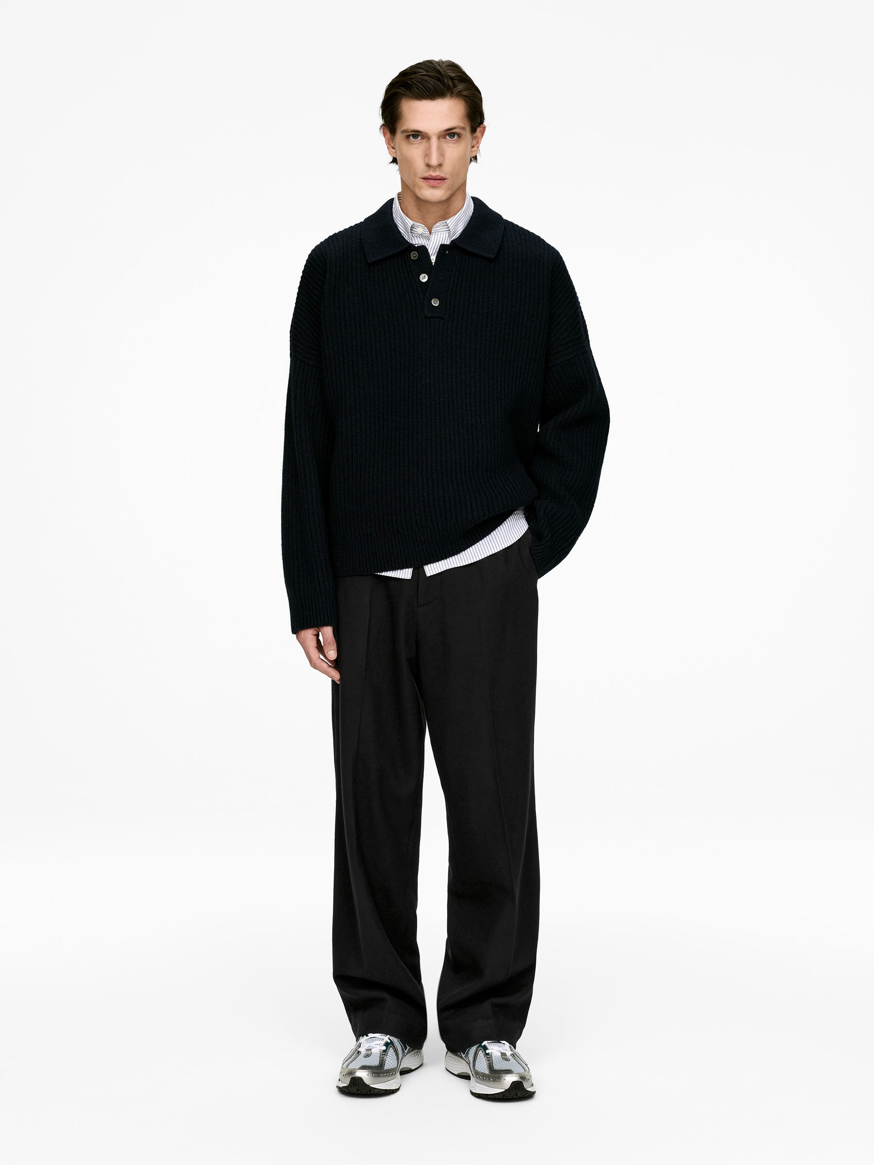 Relaxed Wool Trousers-#272628-12364