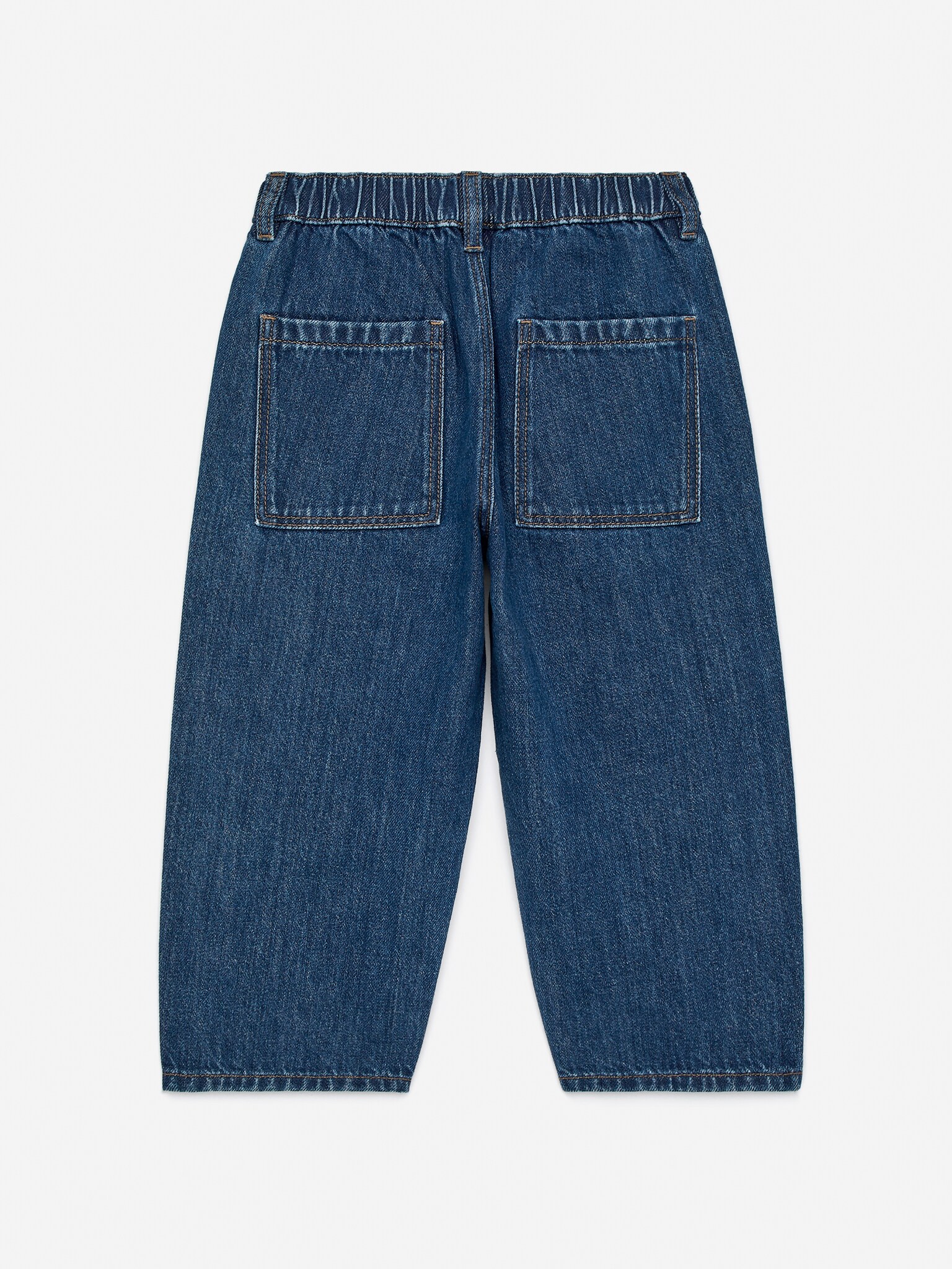 Washed Denim Trousers - Dark Blue - 3