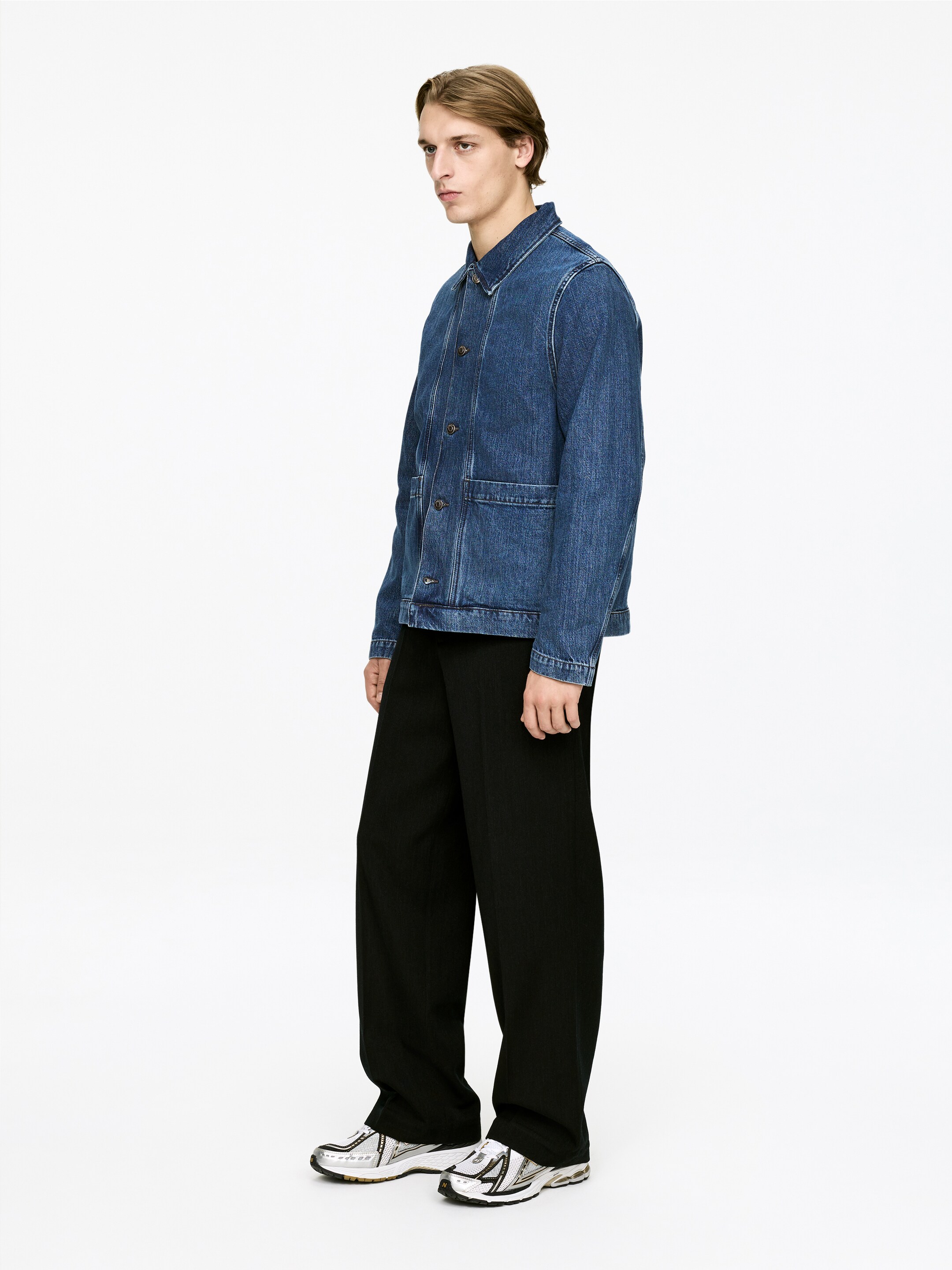 Visa större bild: Overshirt i denim - Tvättad blå - HERR | H&M FI 4