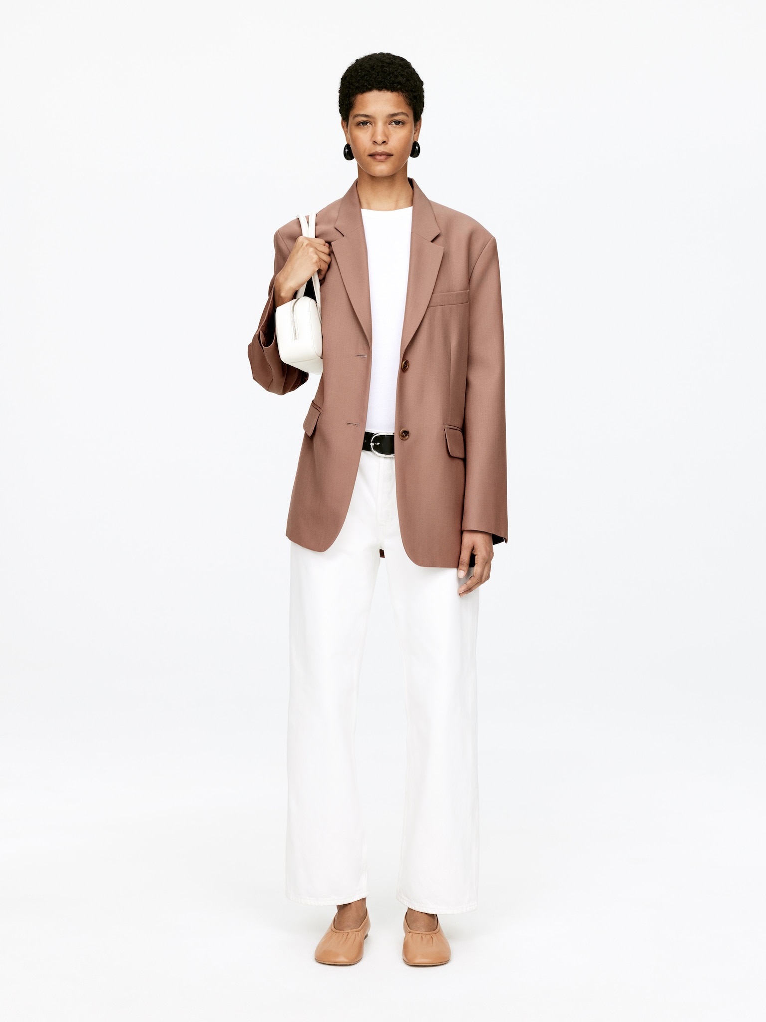 Sacou supradimensionat - Caramel/Negru