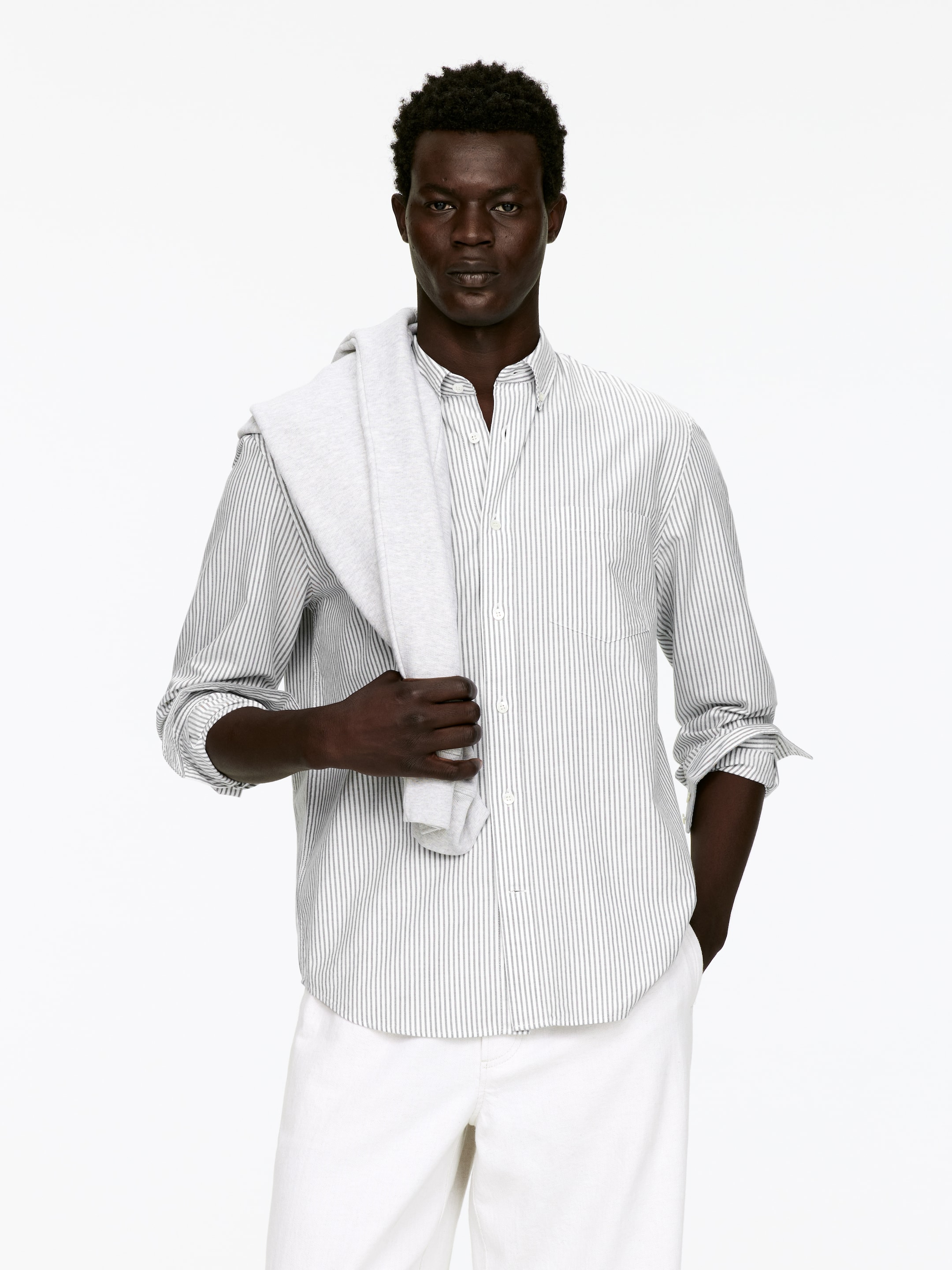 Zobacz większy obraz: Koszula oxford - Szary/Biały - ON | H&M PL 1
