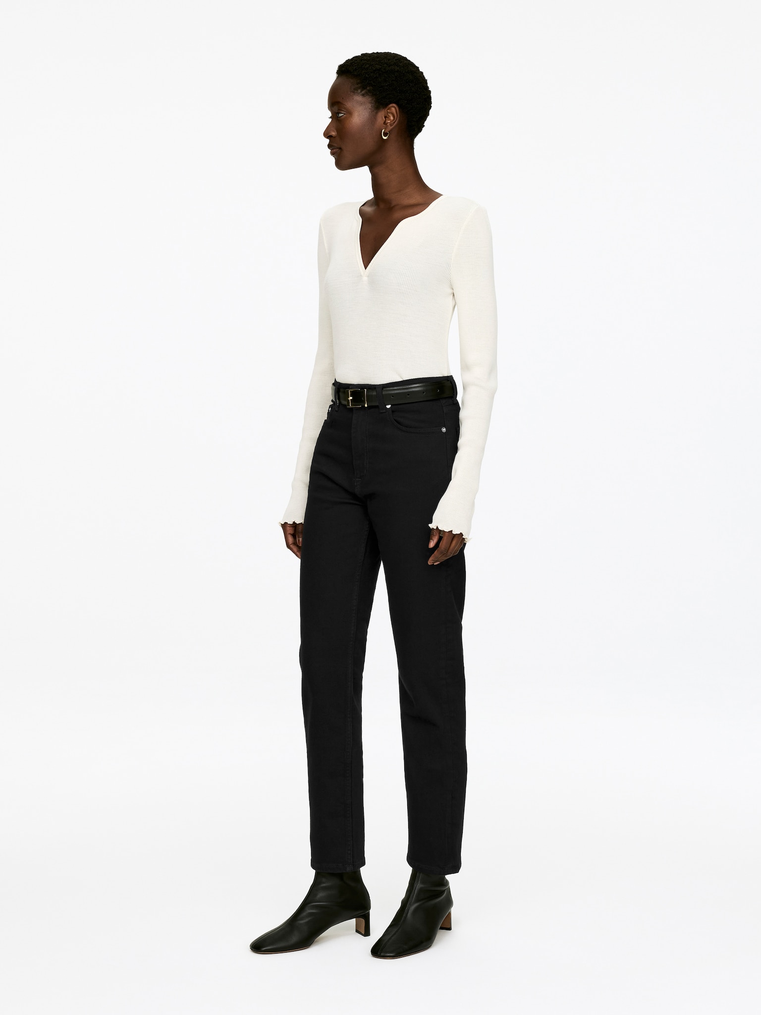 JADE croppet slank jeans - Svart/Mørkeblå/Mørkerød/Hvit/Vasket svart/Blå/Mørkeblå/Mellomblå/Mørkeblå - 5
