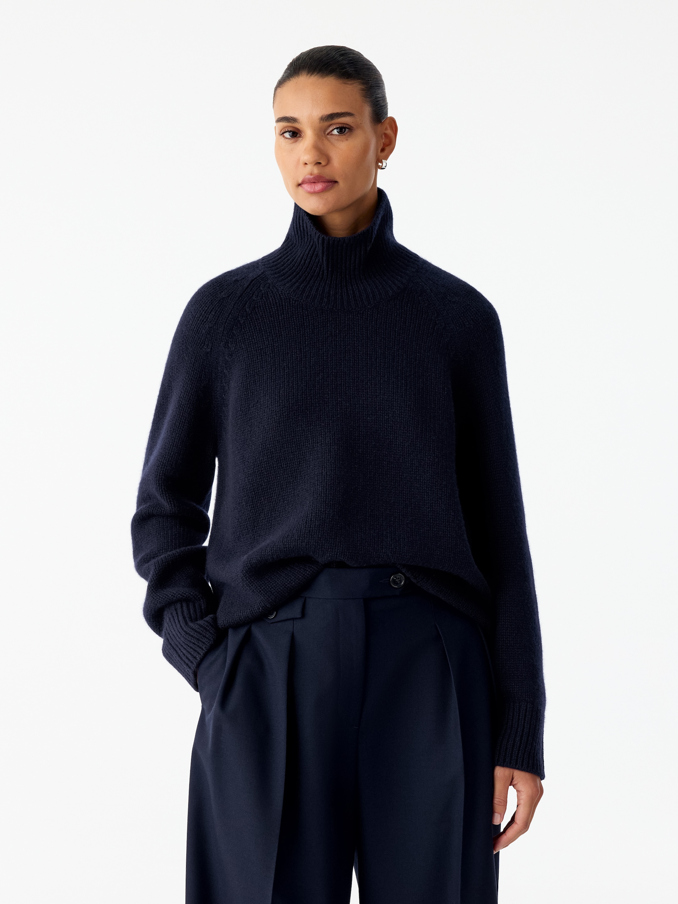 Gruby sweter z czystego kaszmiru-#0A041F-21426