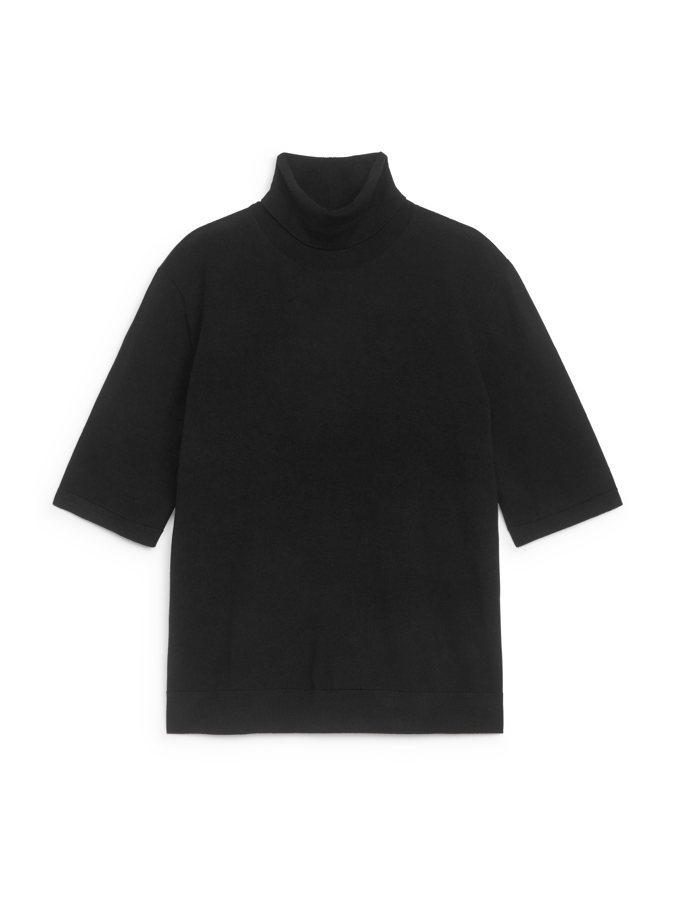 View larger image: Short-Sleeve Roll-Neck Jumper - Black - Ladies | H&M GB 1