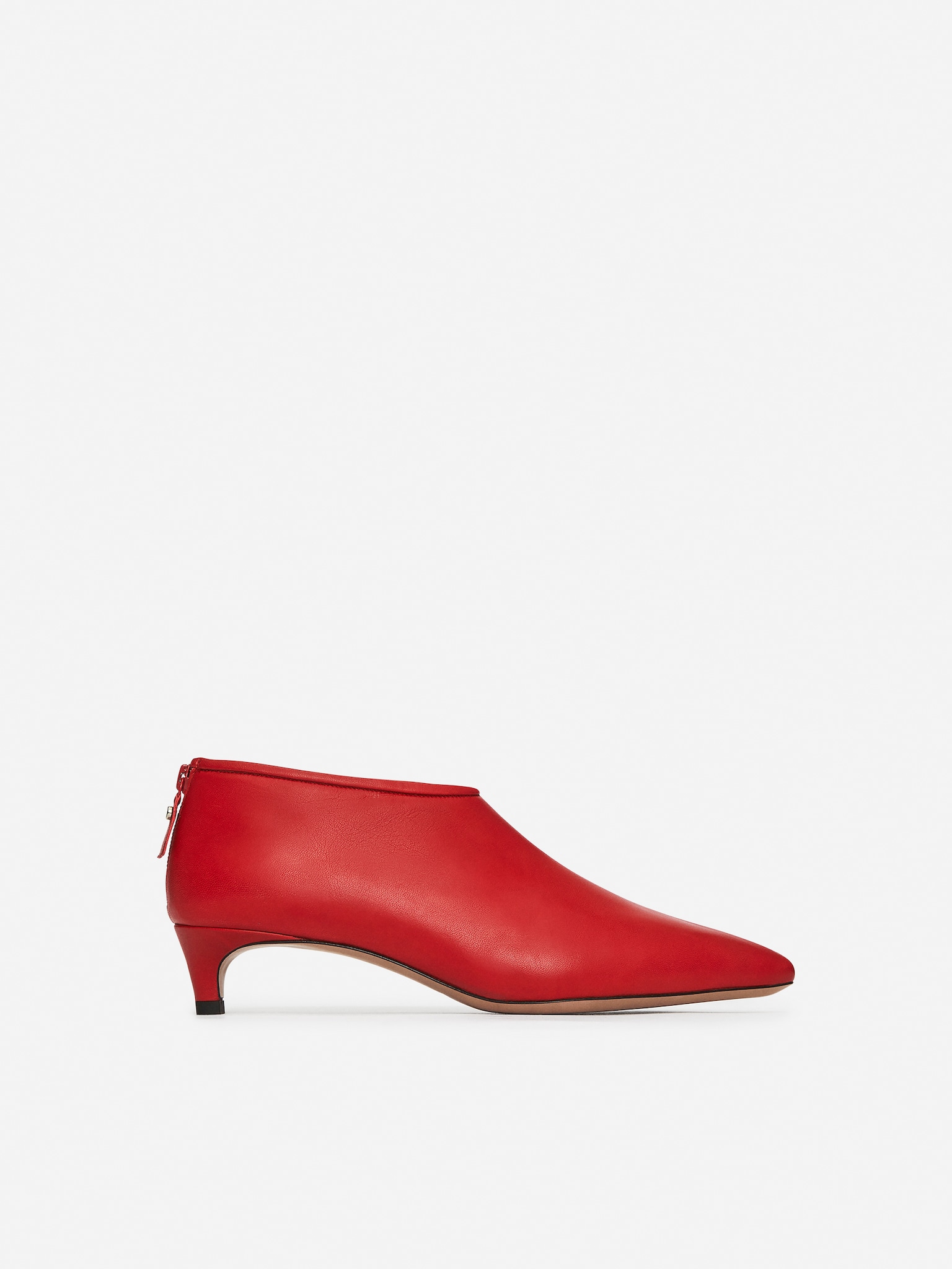 Skórzane buty do kostki - Czerwony