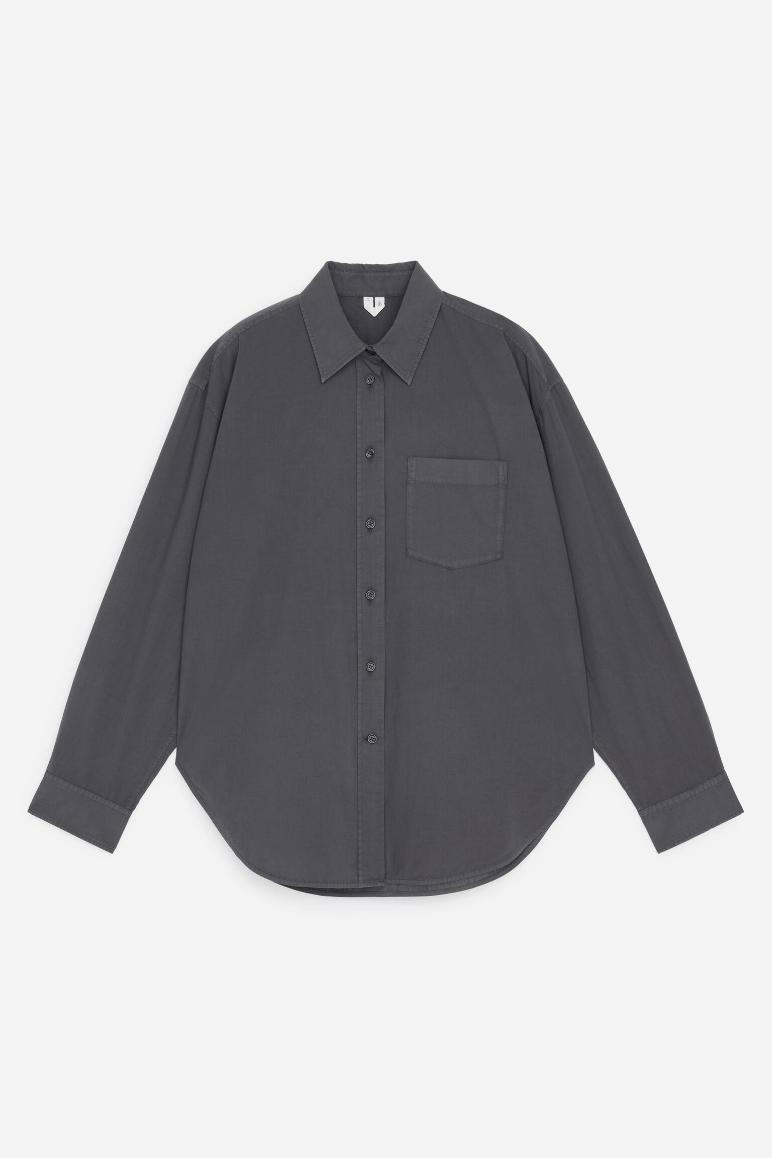 Cămașă din Poplin de Bumbac - Negru Stins - 1