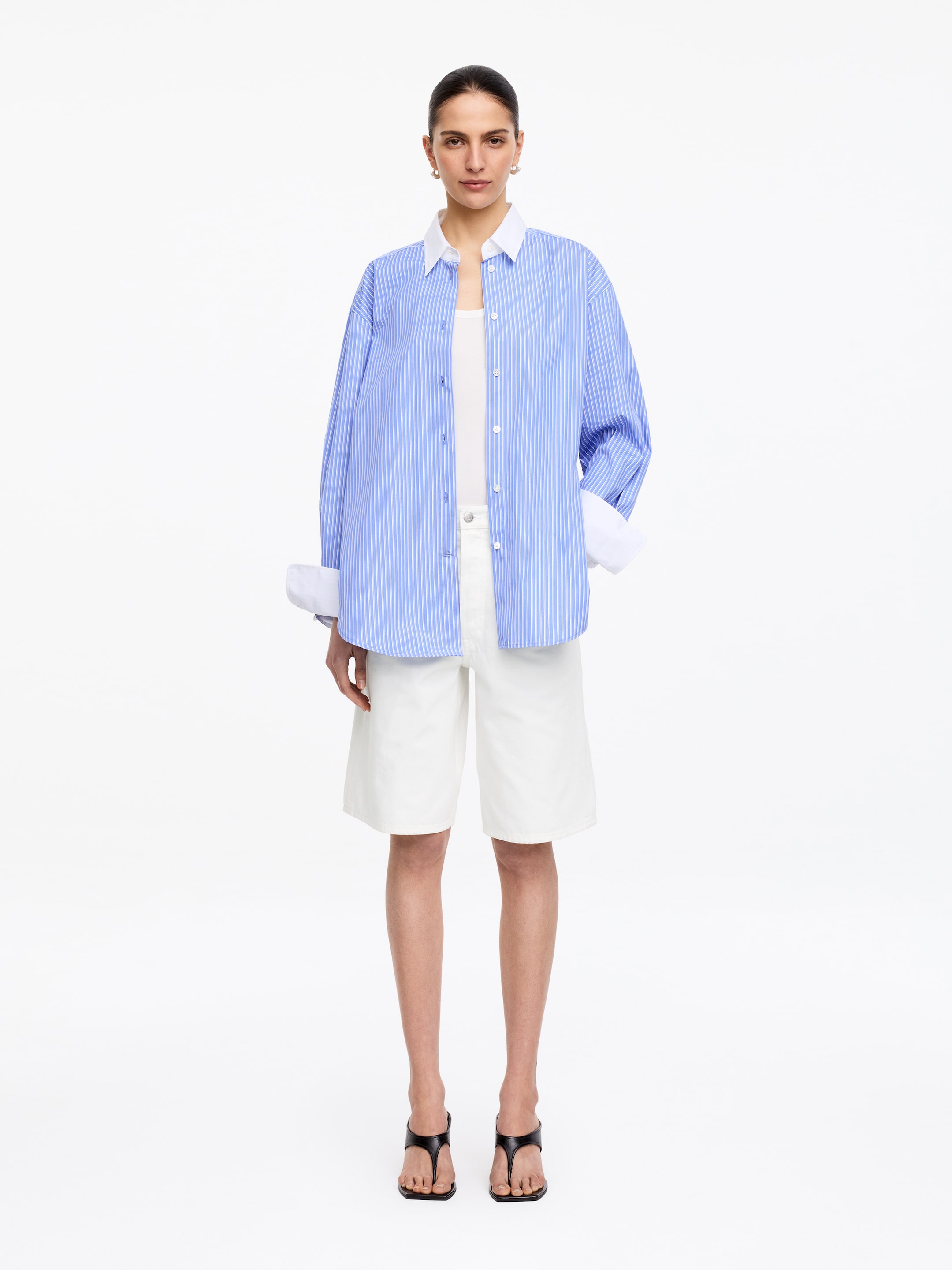 Short long en jean - Blanc - Loose fit - Femme - StillMedia/Lookbook - 2