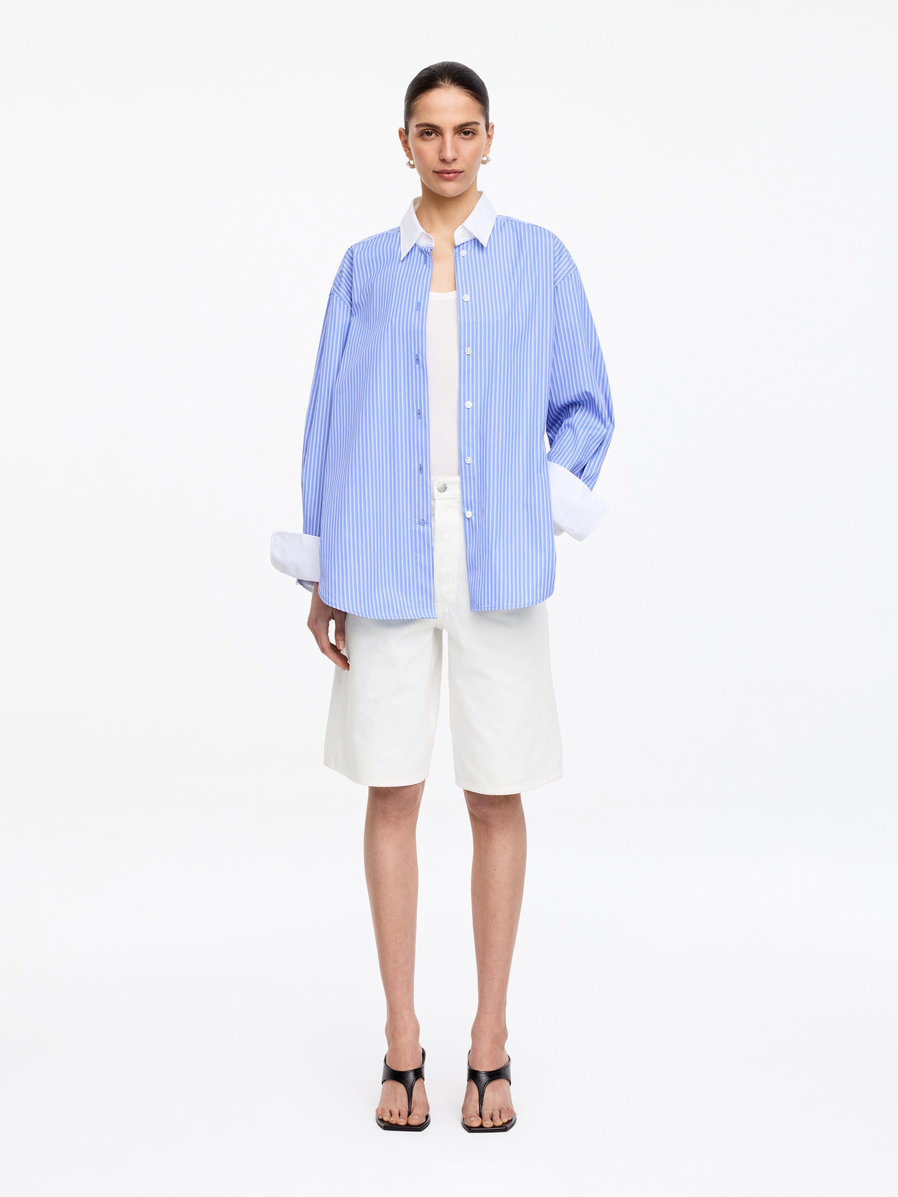 Short long en jean - Blanc - Loose fit - Femme - StillMedia/Lookbook - 2