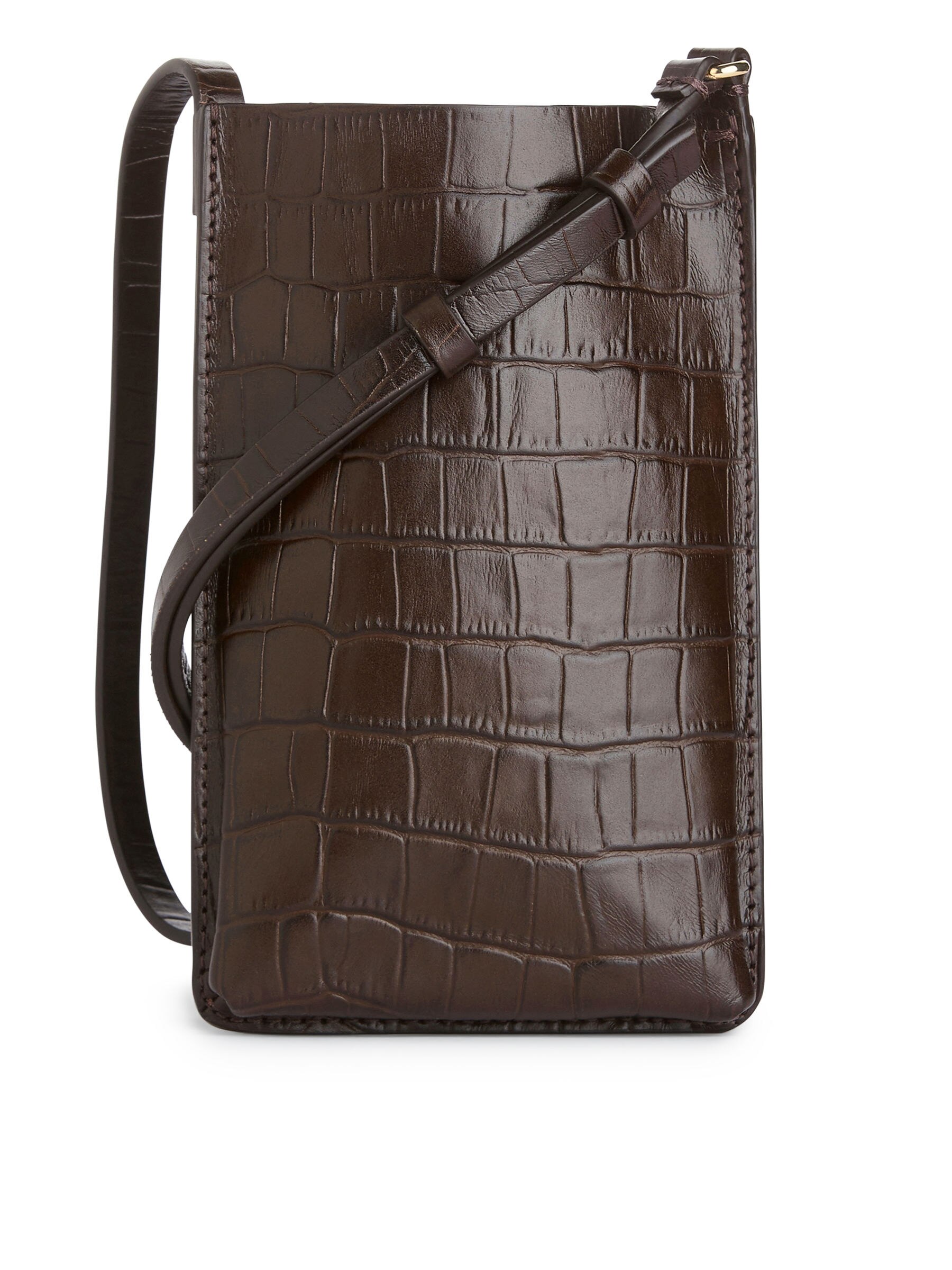 Mobilfodral i läder - Mörkbrun/krokodilmönster - Women - StillMedia/DescriptiveStillLife - 10
