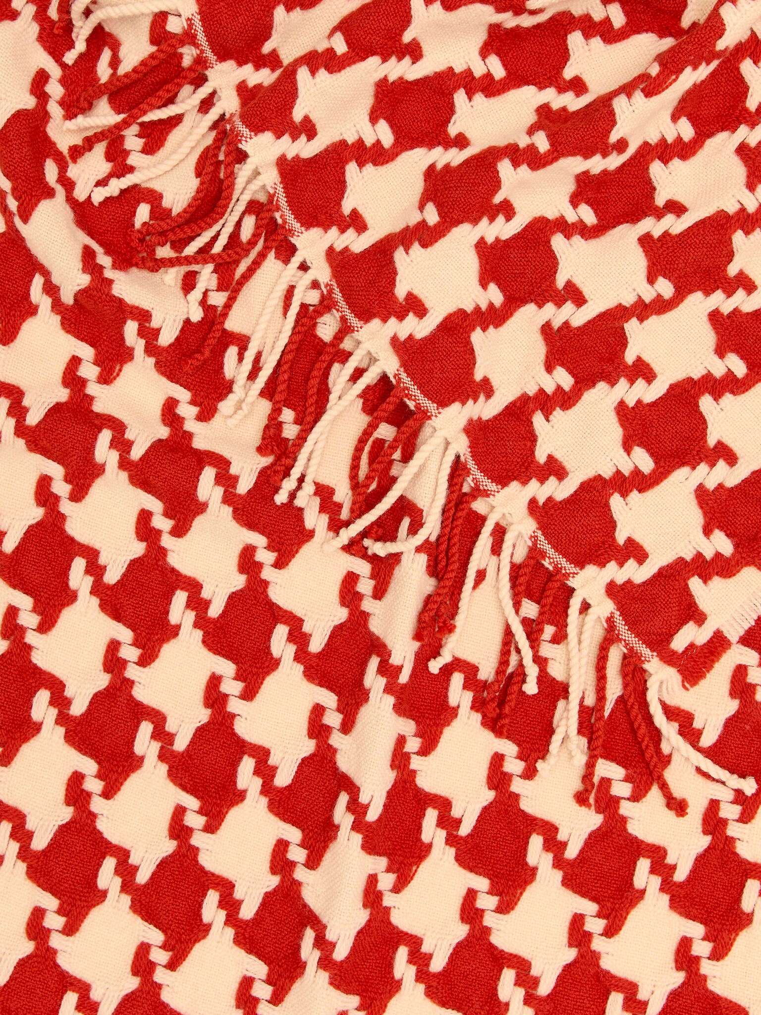 Manta de lana - Rojo/blanco roto - 2