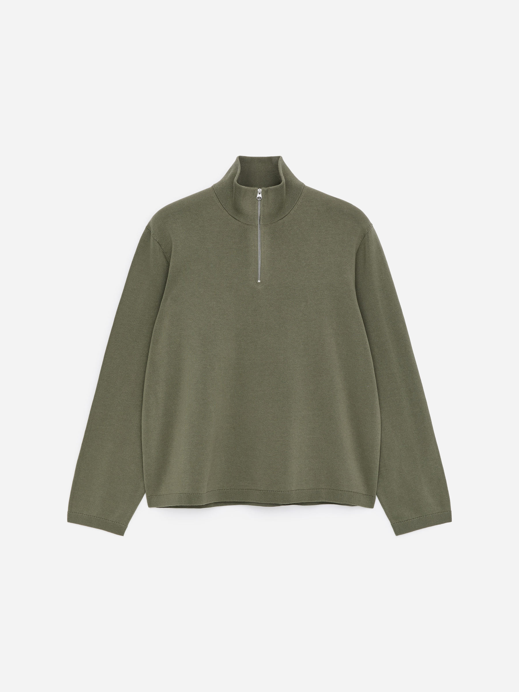 Jersey de media cremallera de punto-Verde-18221