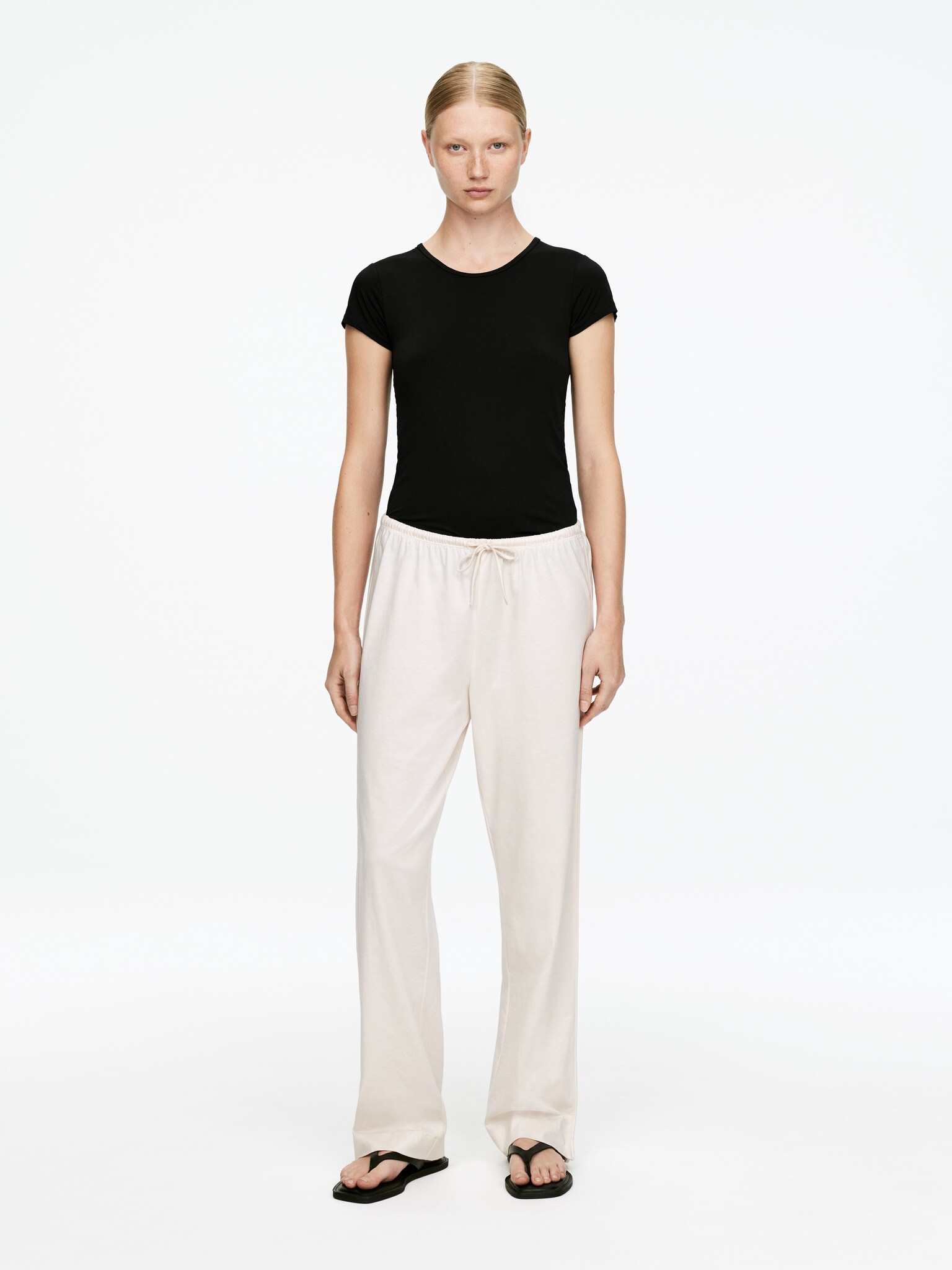 Pantalon en coton - Beige - 1