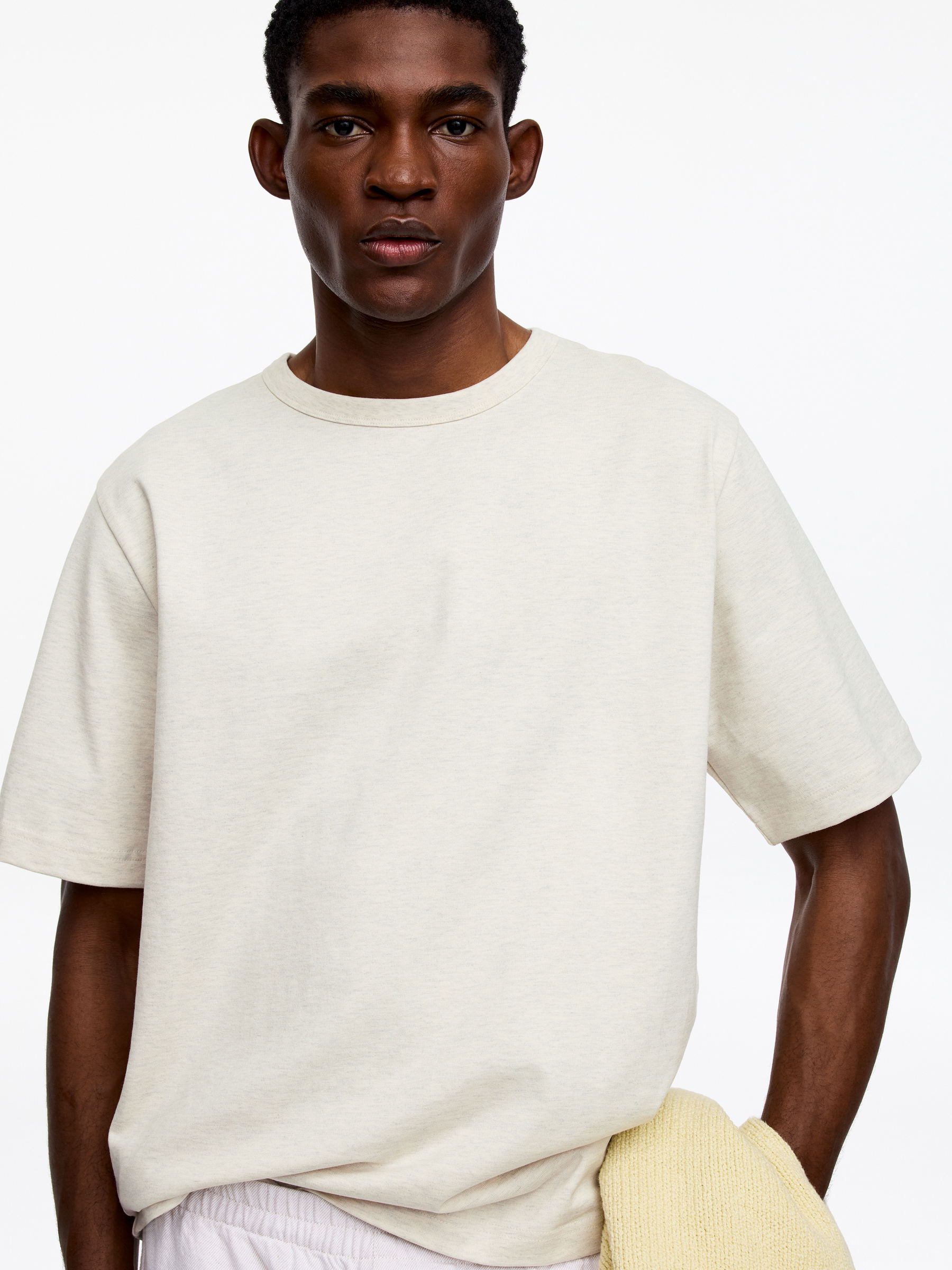 270 GSM Oversized T-Shirt - Oat - Relaxed fit - Men - StillMedia/Lookbook - 12