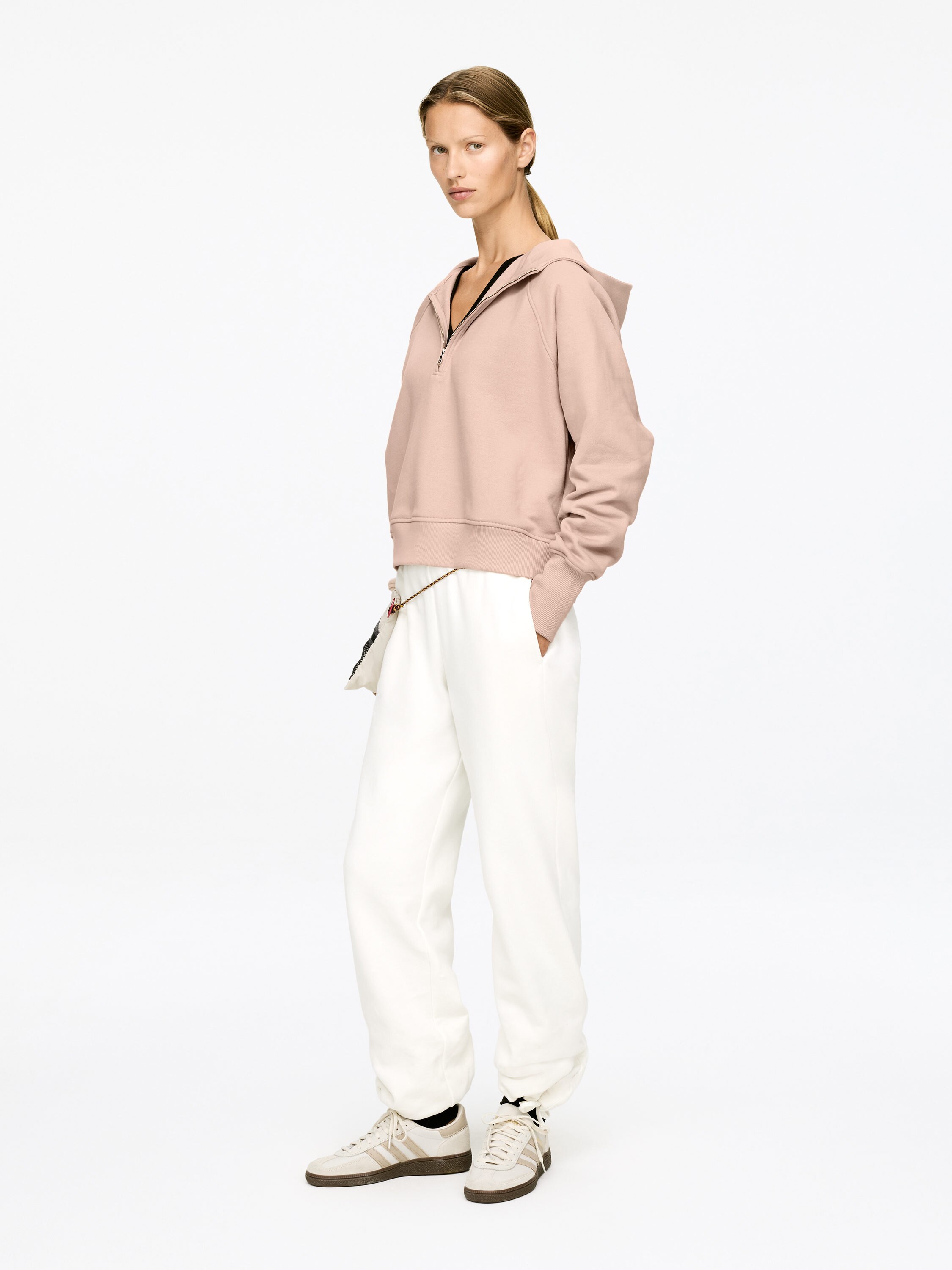 Sweat à capuche demi-zippé - Beige - Femme - StillMedia/Lookbook - 8