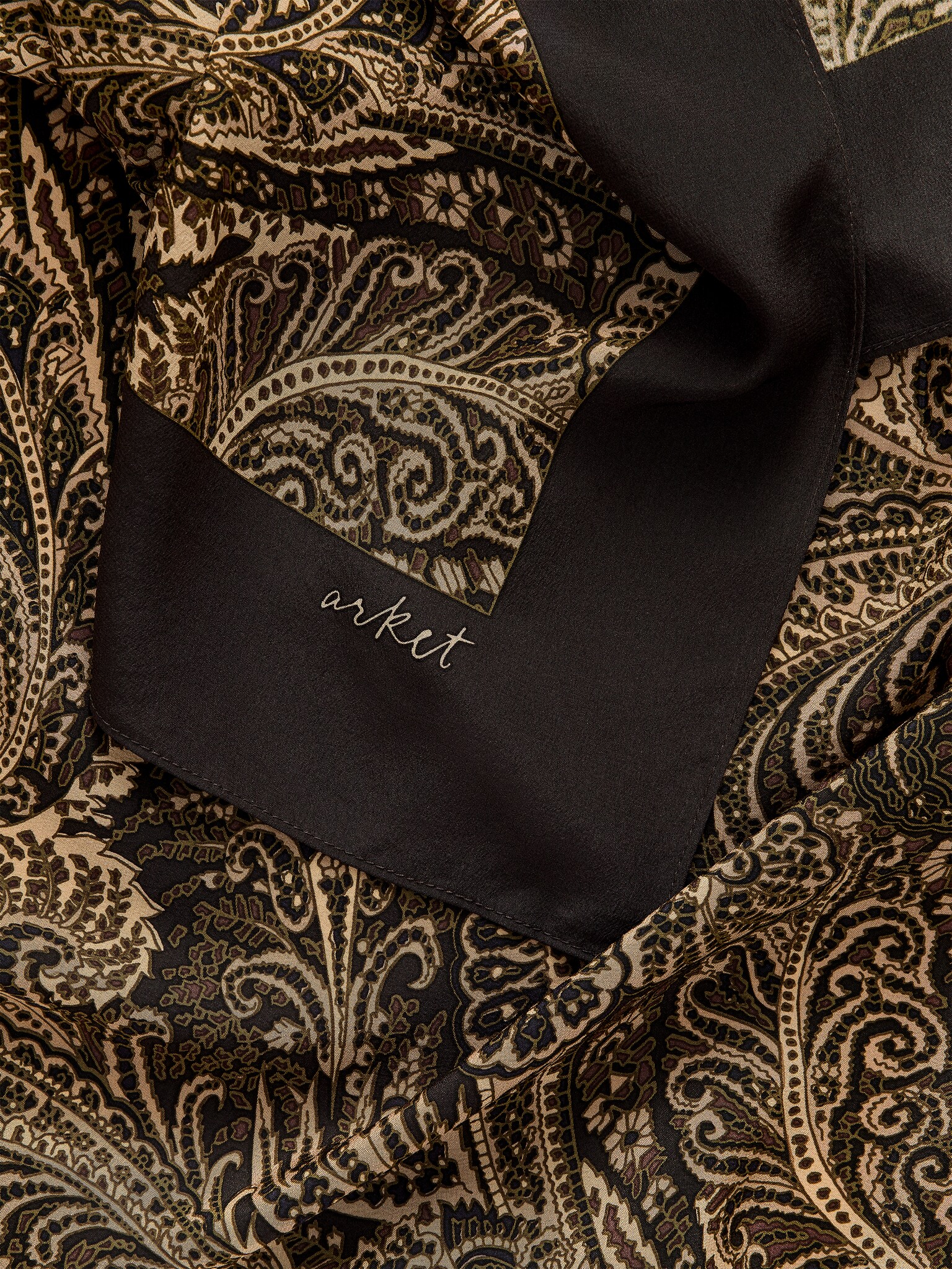 Foulard en soie imprimé - Marron - 5