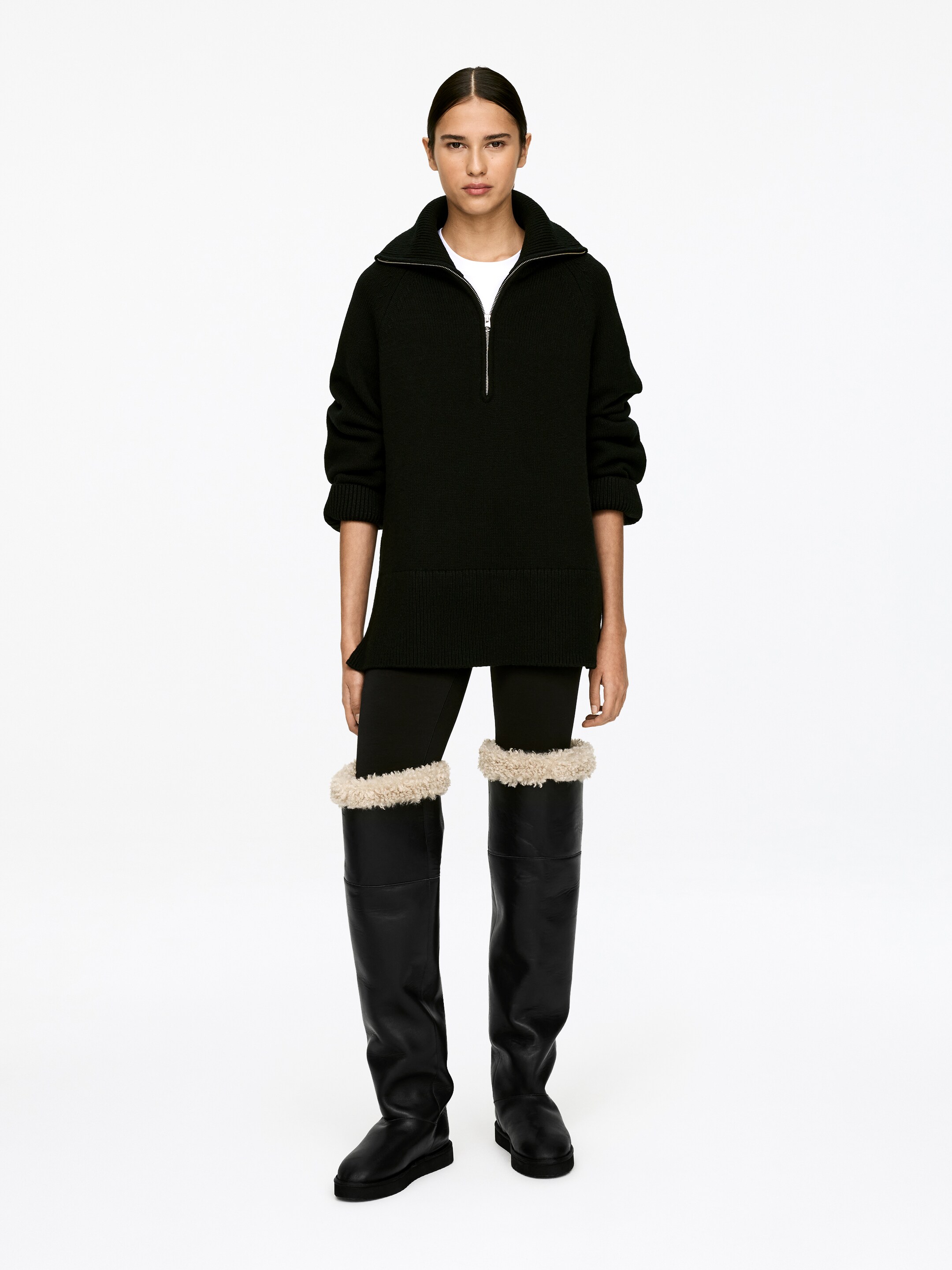 Zobraziť väčší obrázok: Kožené čižmy nad kolená - Čierna | H&M SK 2