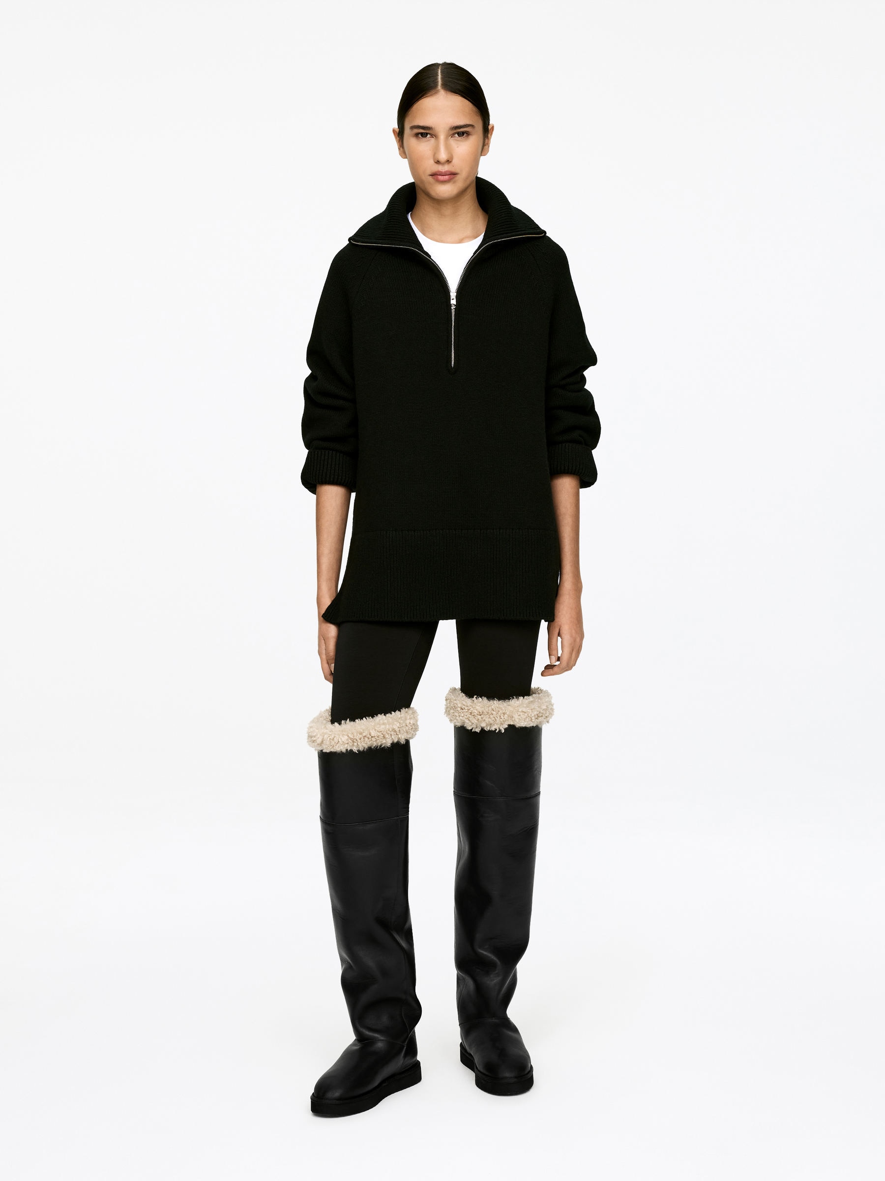 Botas de cuero por encima de la rodilla - Negro - Women - StillMedia/Lookbook - 7