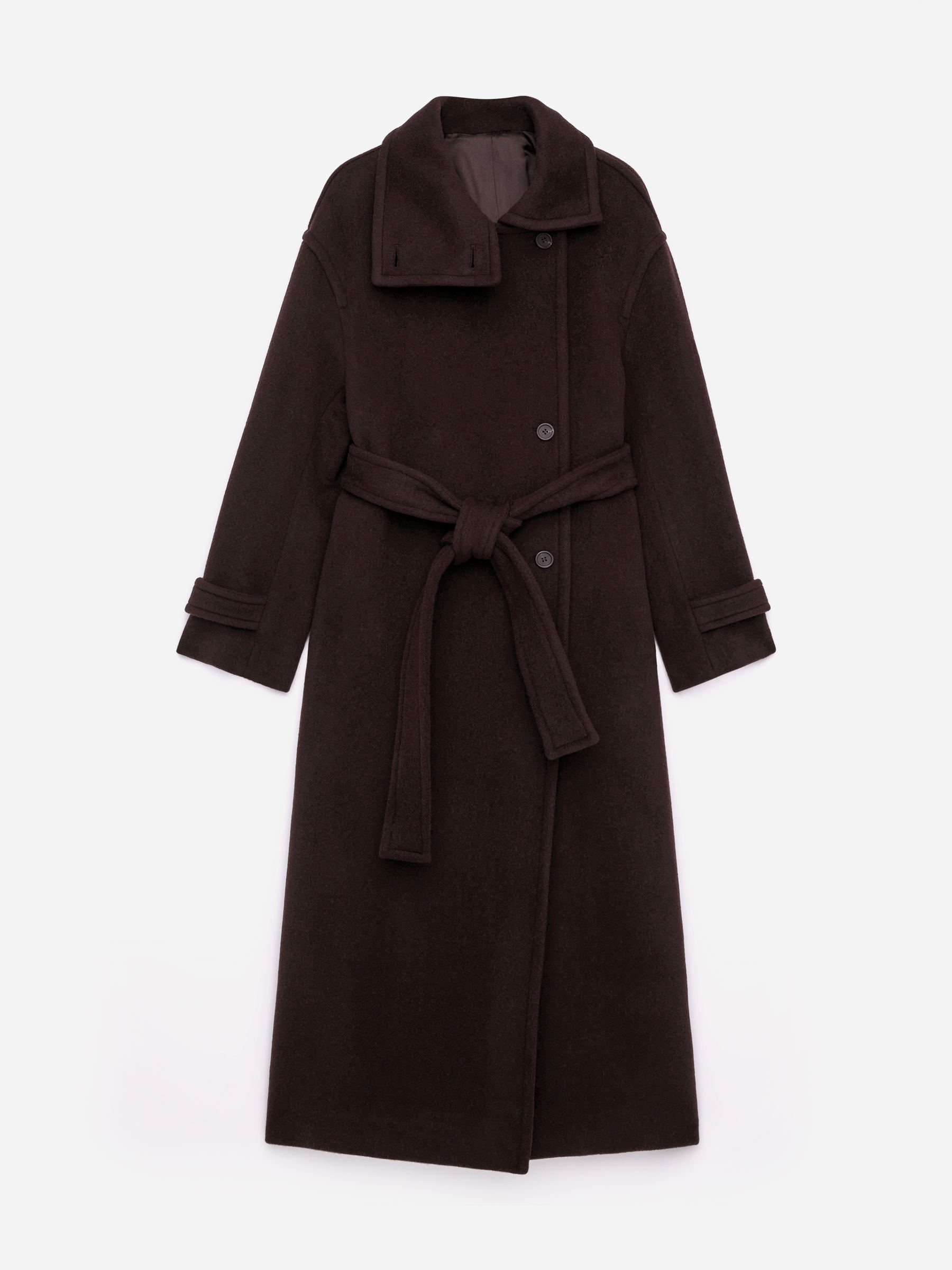 Oversized Wool-Blend Coat-#3C3533-16929