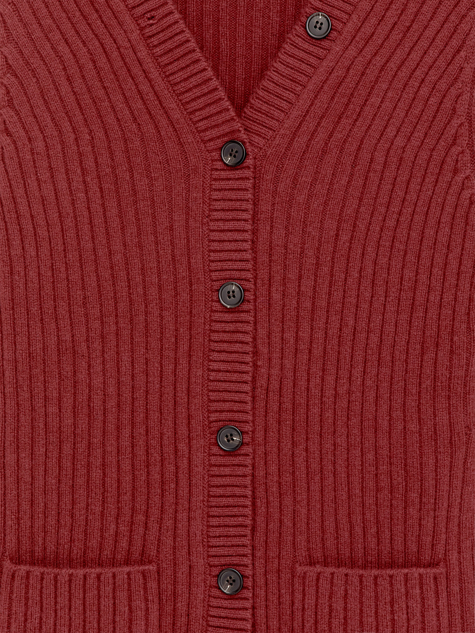 Rib-Knit Cardigan - Burgundy - Regular fit - Women - StillMedia/DescriptiveDetail - 11