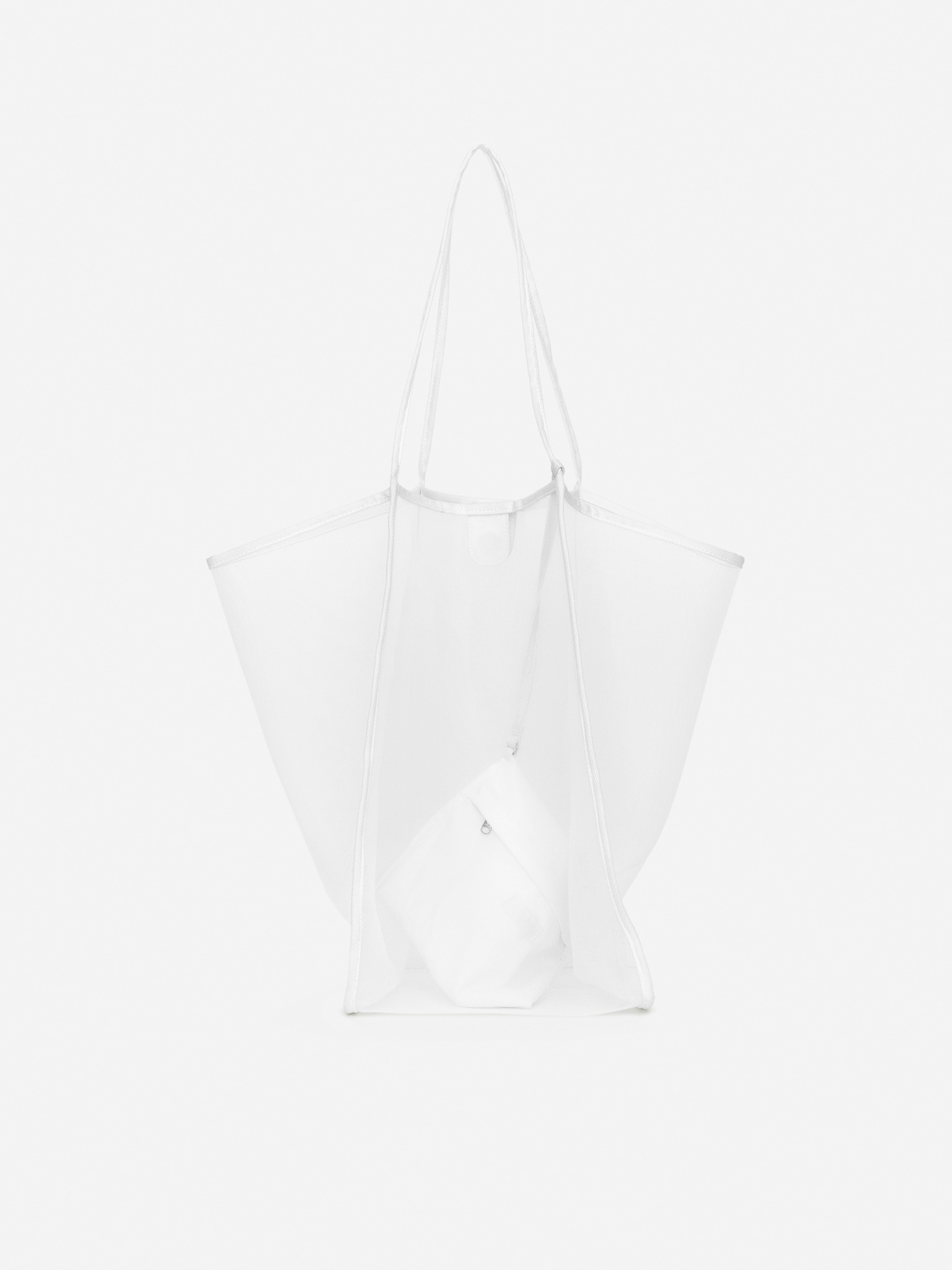Sac fourre-tout en tissu résille - Blanc - 2