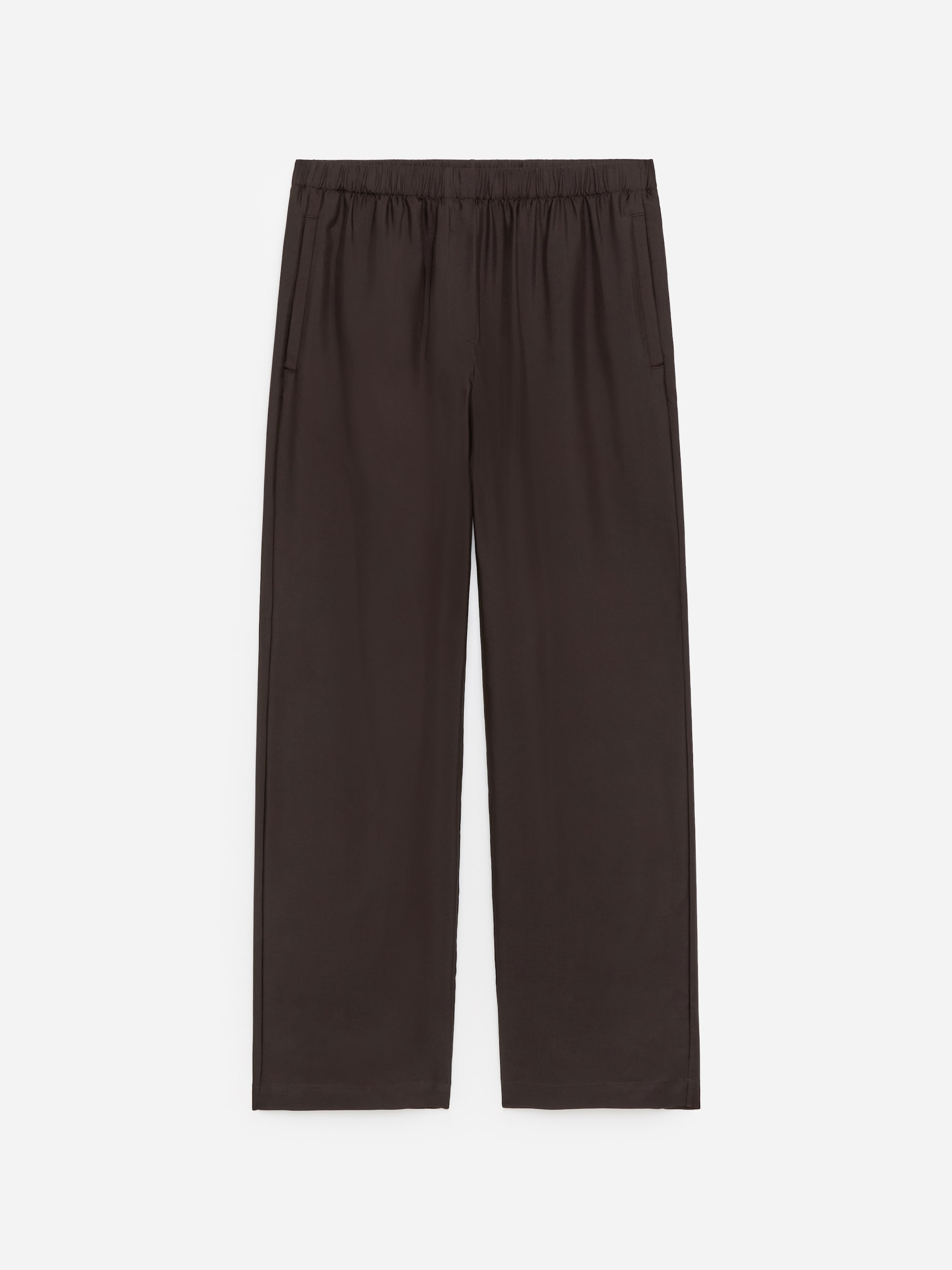 Silk Twill Trousers - Dark Brown - Regular fit - Women - StillMedia/DescriptiveStillLife - 2
