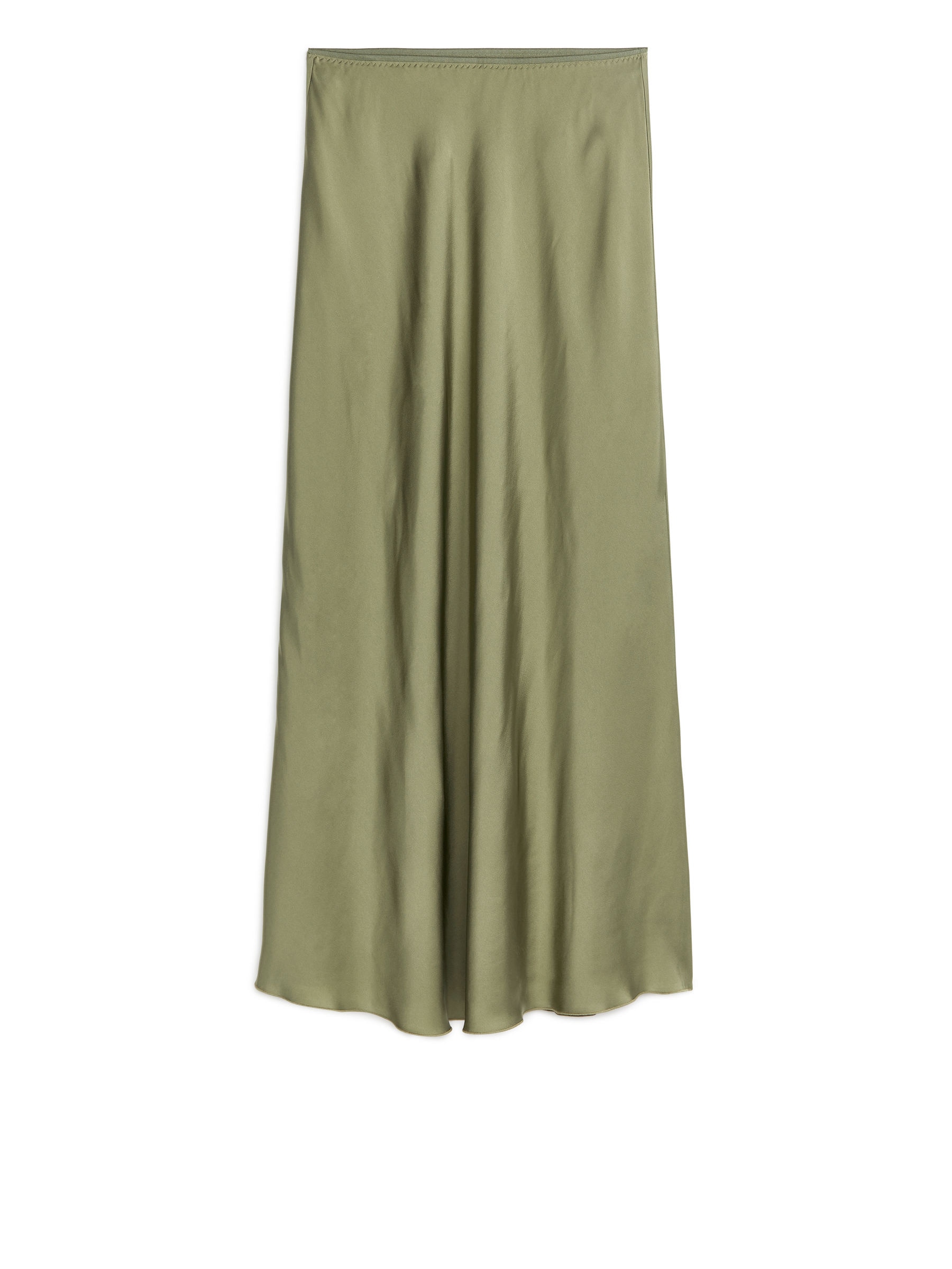 Maxi Satin Skirt - Khaki Green - Regular fit - Women - StillMedia/DescriptiveStillLife - 1