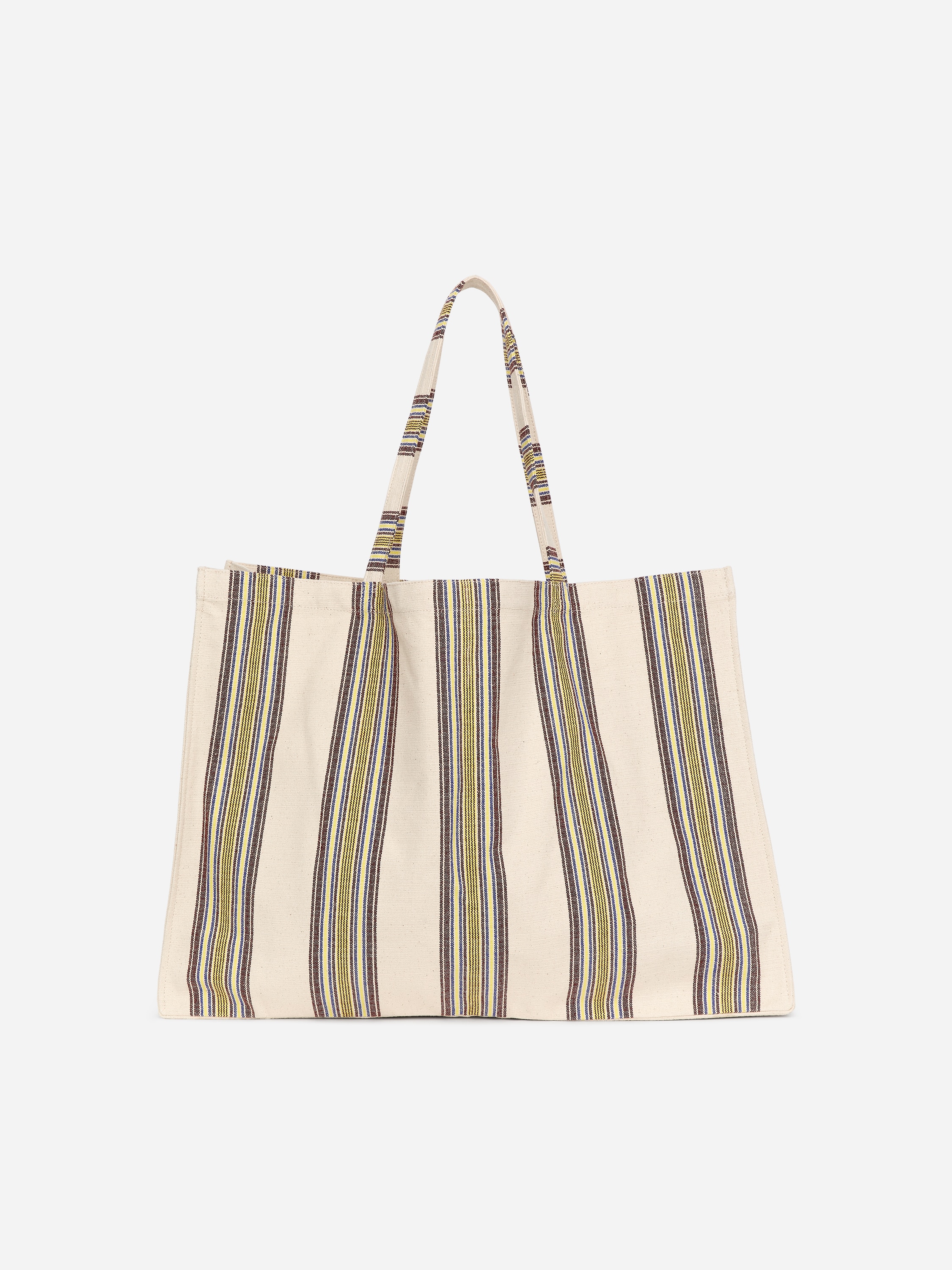 Borsa da spiaggia grande - Bianco sporco/Righe/Blu/Bianco