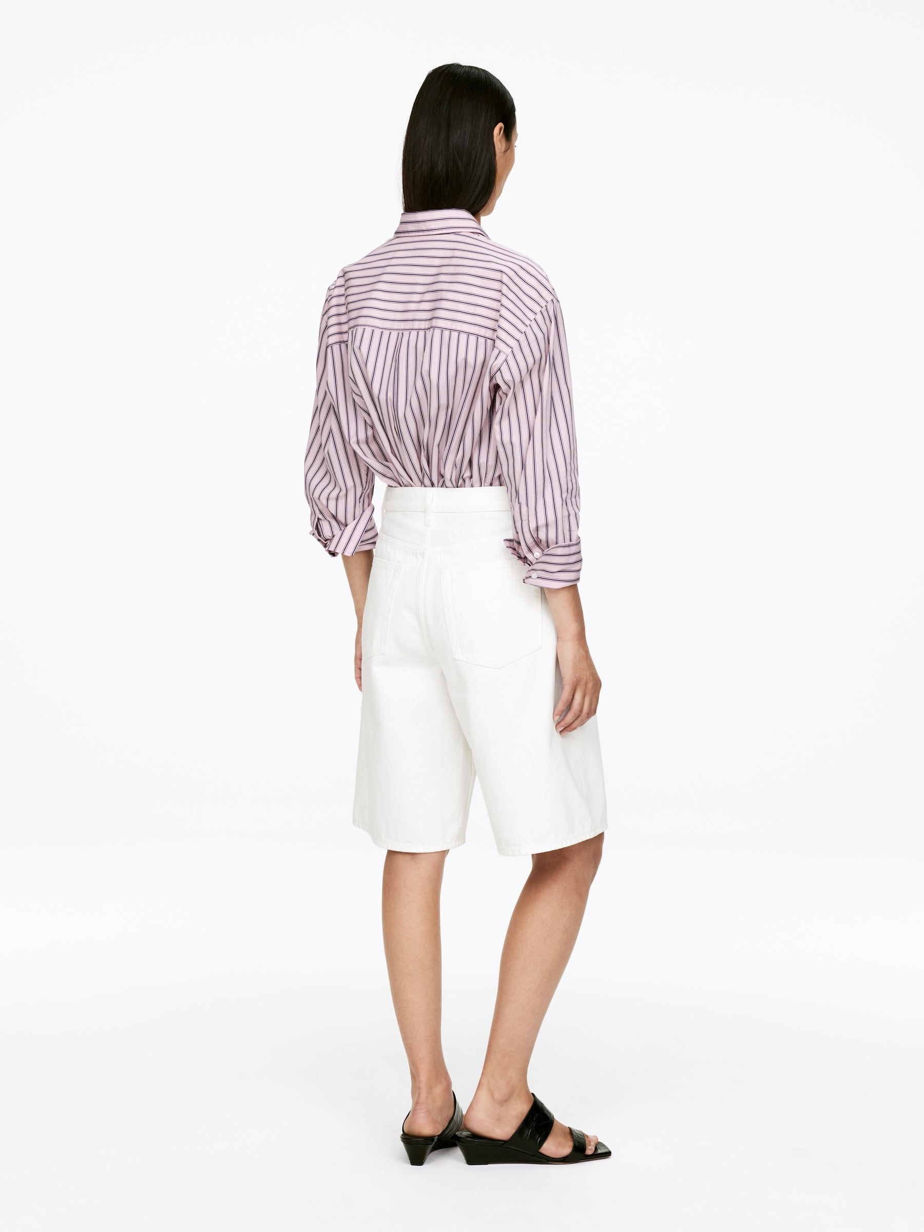 Cotton Poplin Shirt - Pink/Blue - Relaxed fit - Women - StillMedia/Lookbook - 3