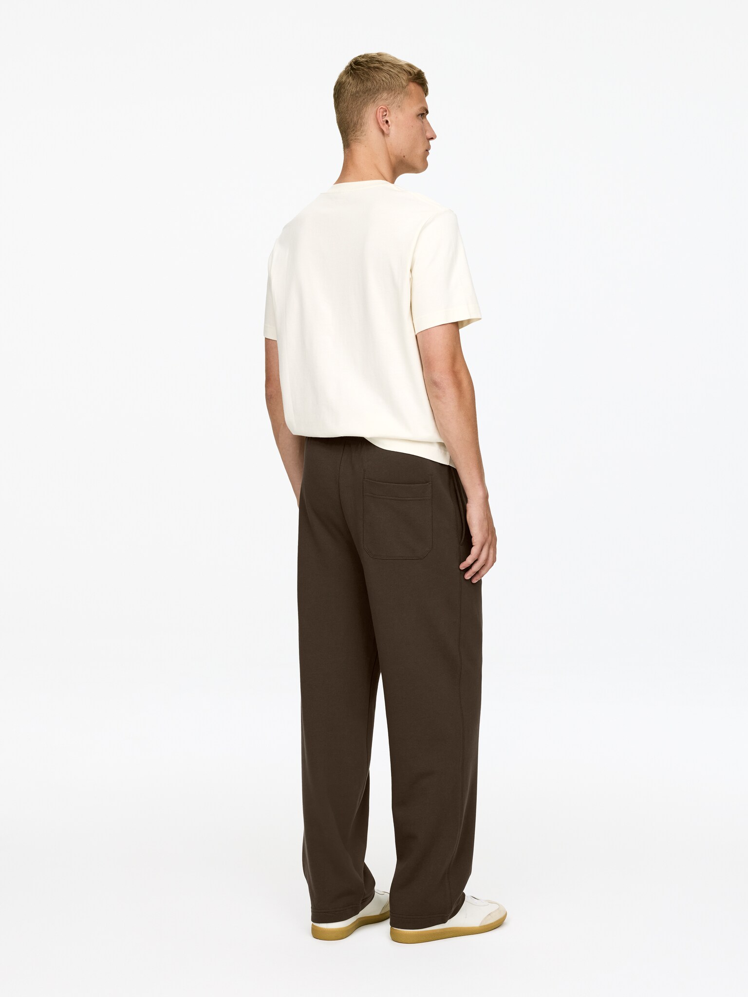 Pantalon de survêtement en tissu éponge - Taupe foncé/Noir - 5