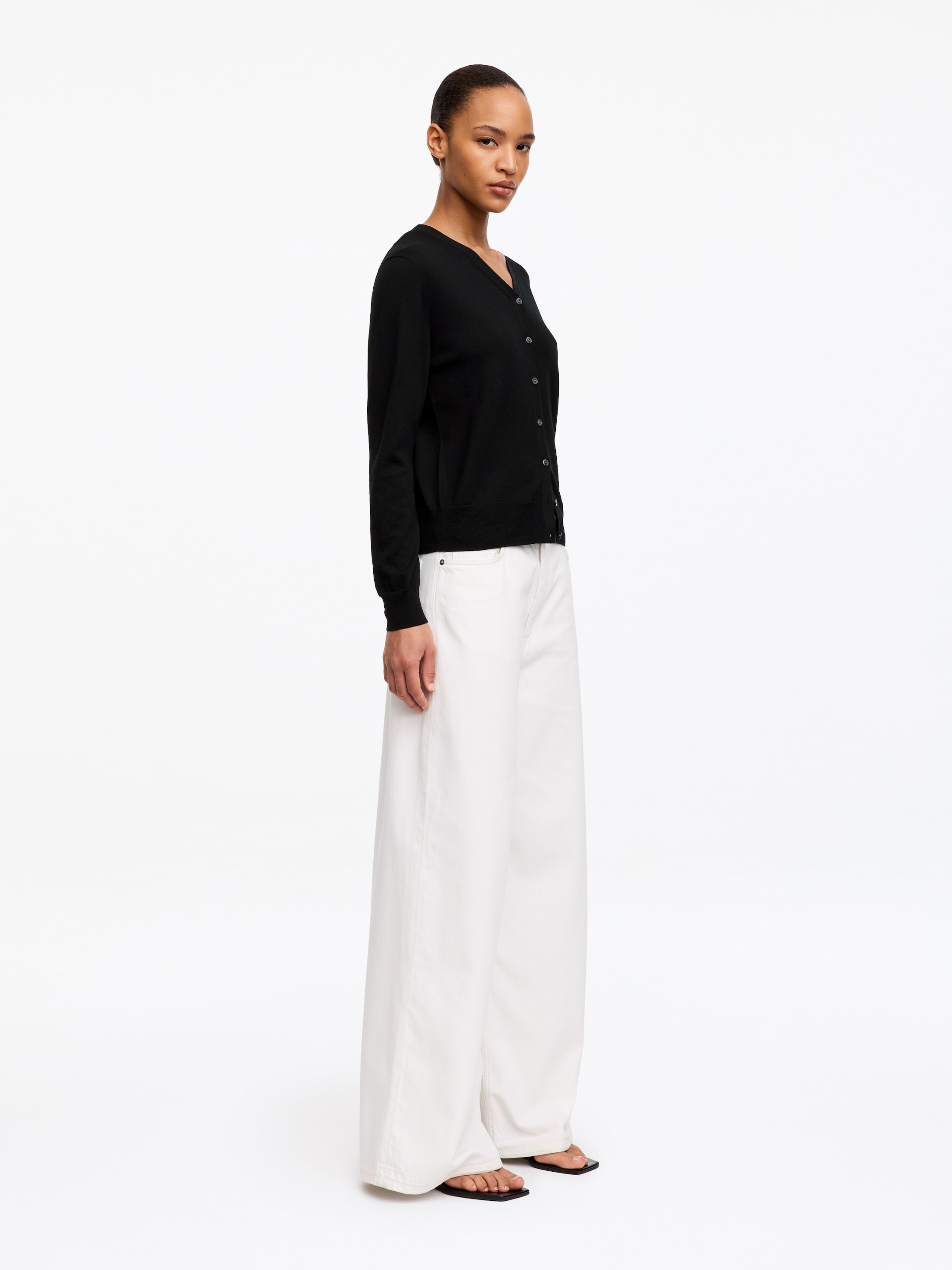 Cárdigan de lana merino - Negro - Corte estándar - Women - StillMedia/Lookbook - 3