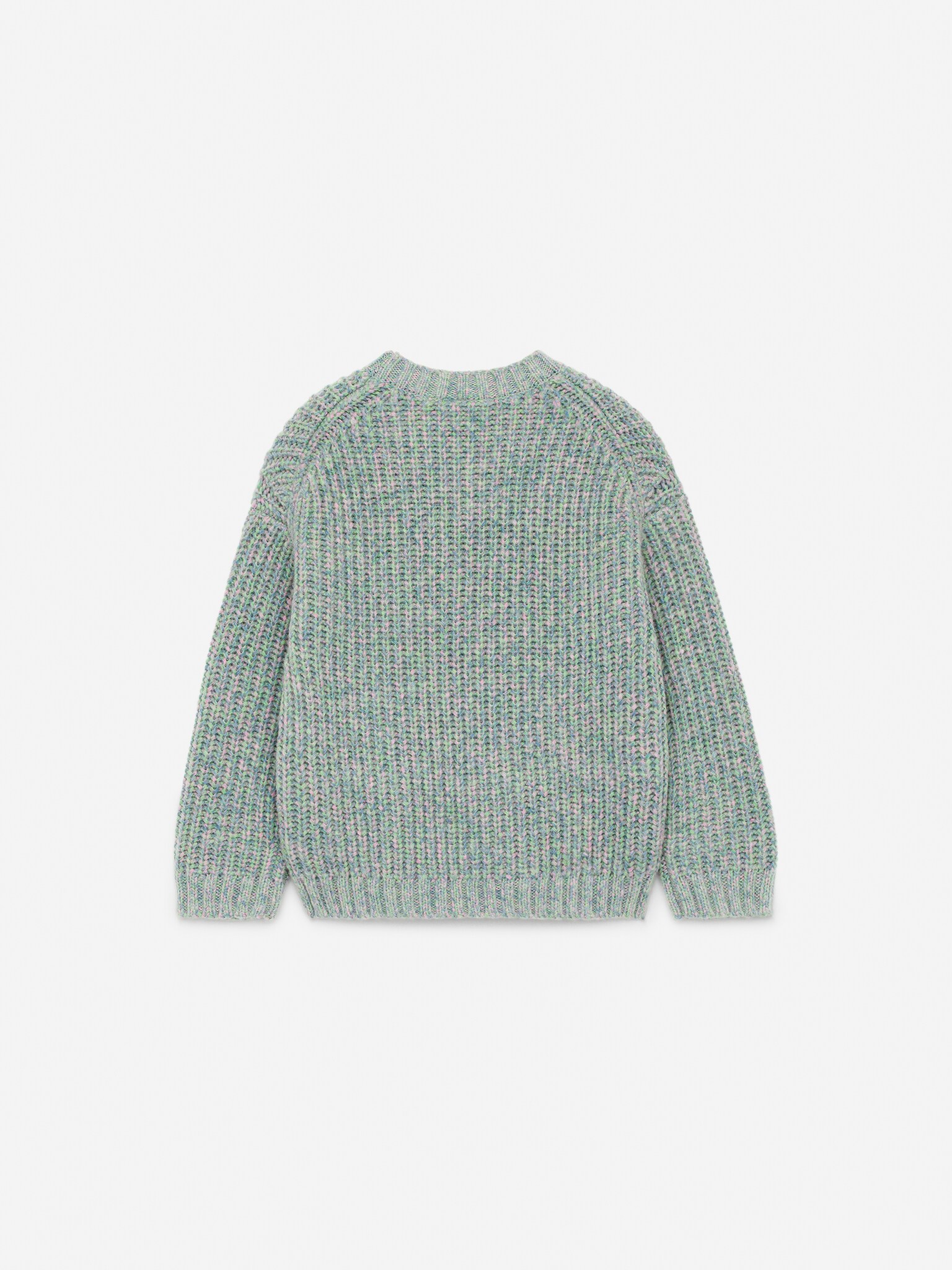 Space-Dyed Wool Jumper - Green/Multi Colour - 3